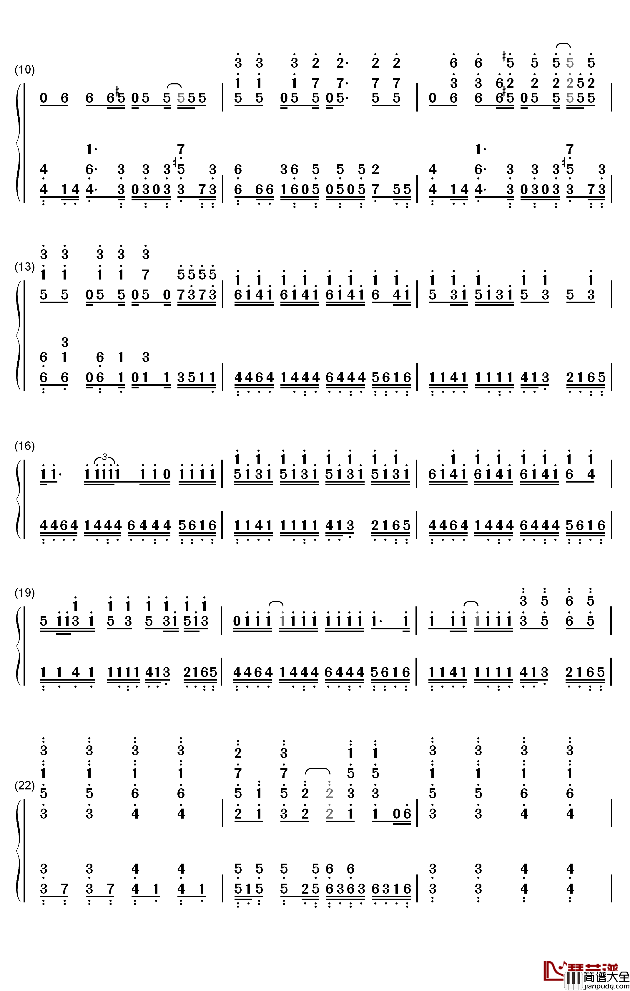 LIFE钢琴简谱_数字双手_Rude_α