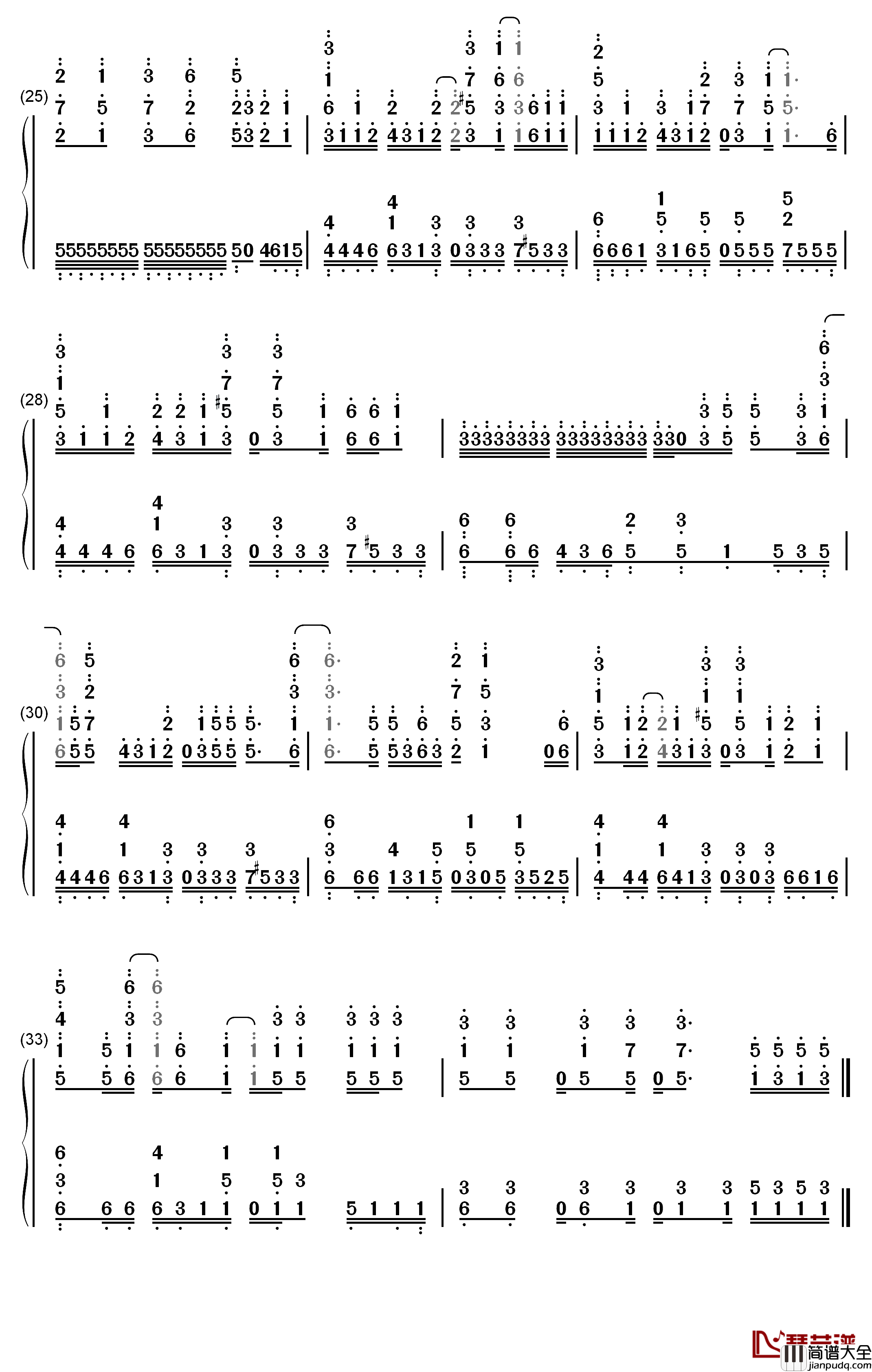 LIFE钢琴简谱_数字双手_Rude_α