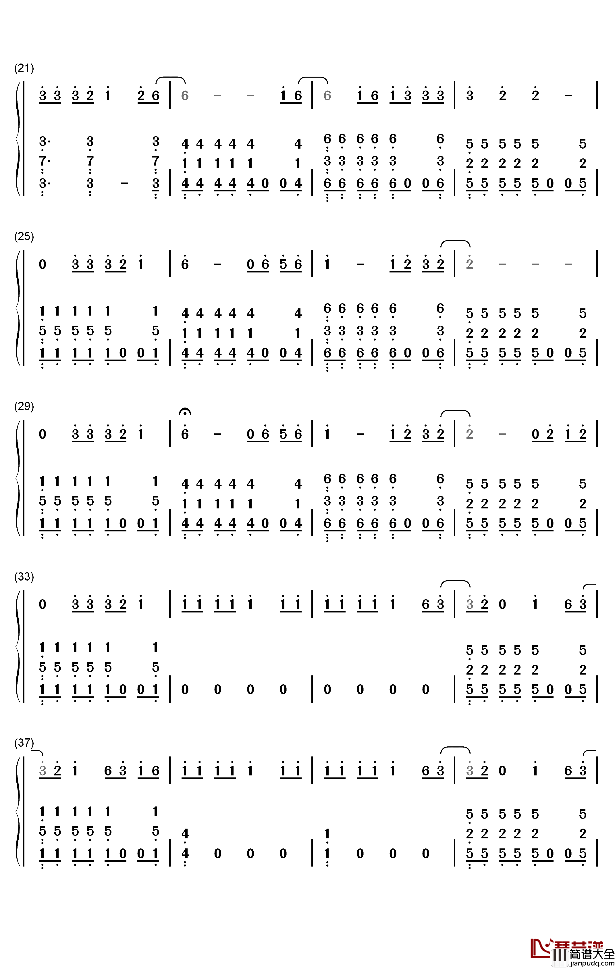Wanted钢琴简谱_数字双手_OneRepublic