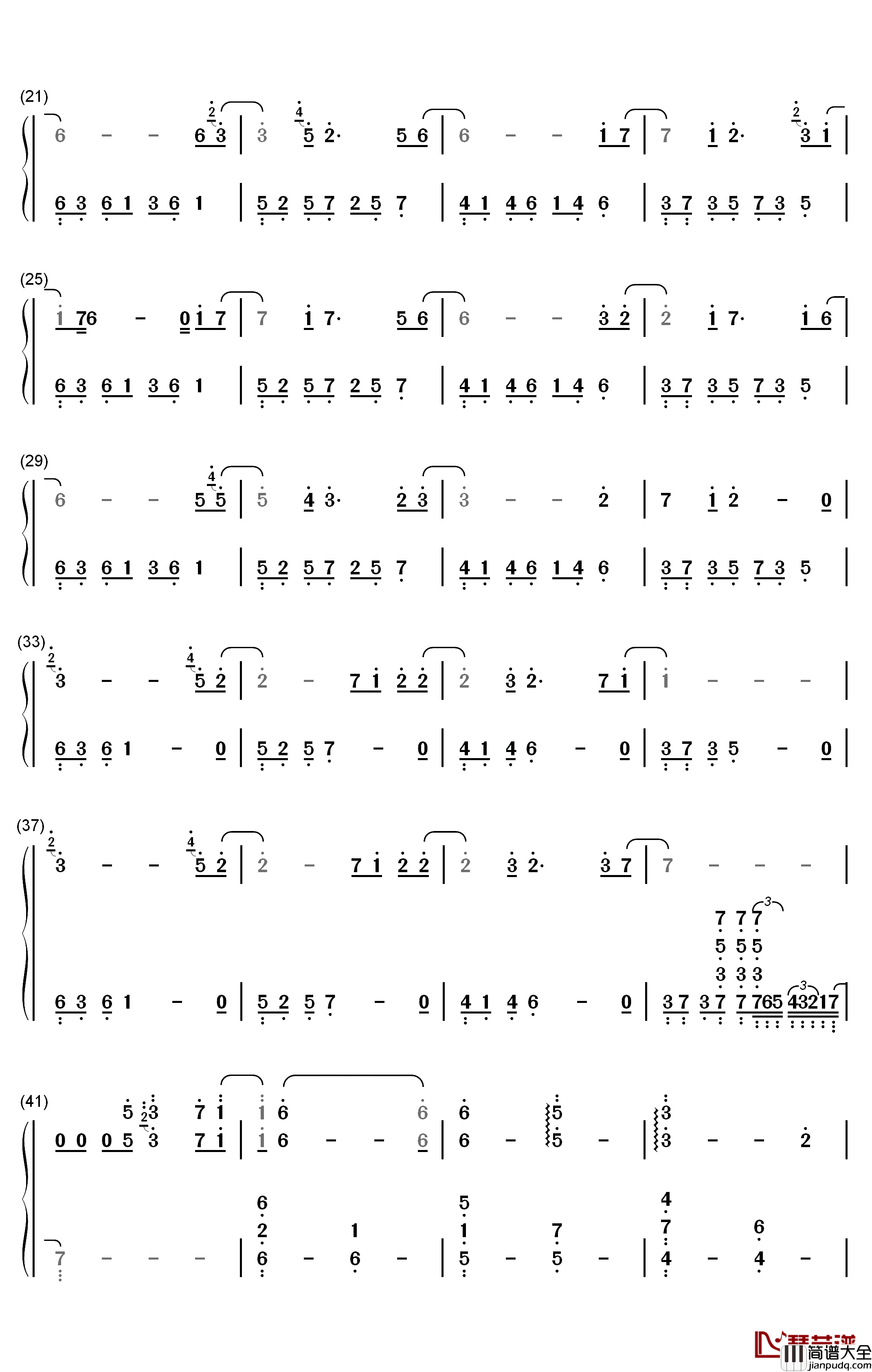 Schwarzer_Regen钢琴简谱_数字双手_初音未来