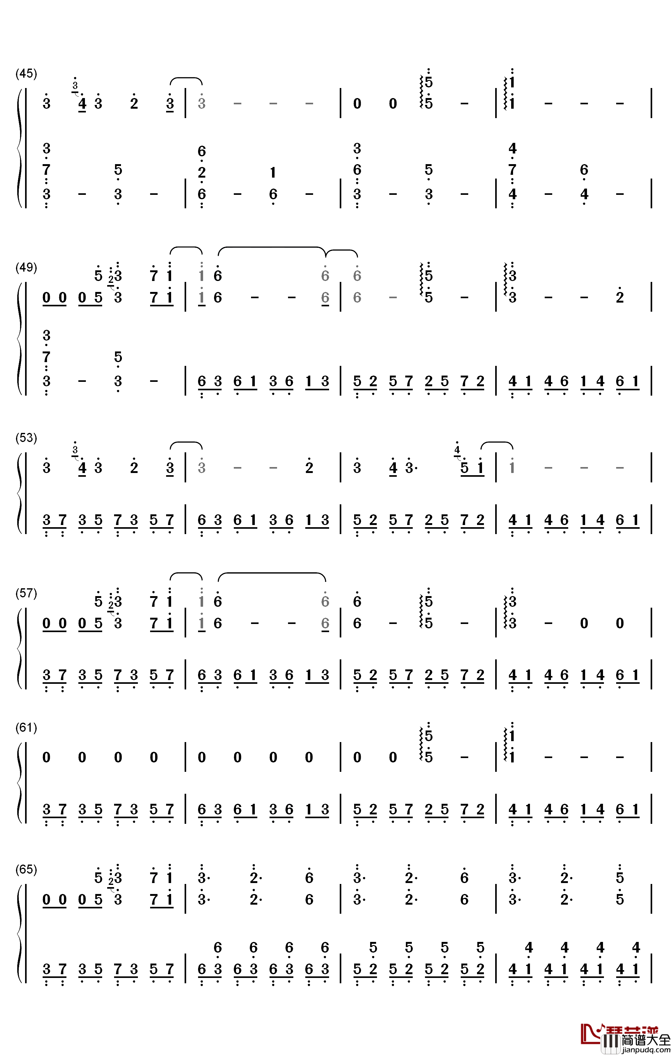 Schwarzer_Regen钢琴简谱_数字双手_初音未来