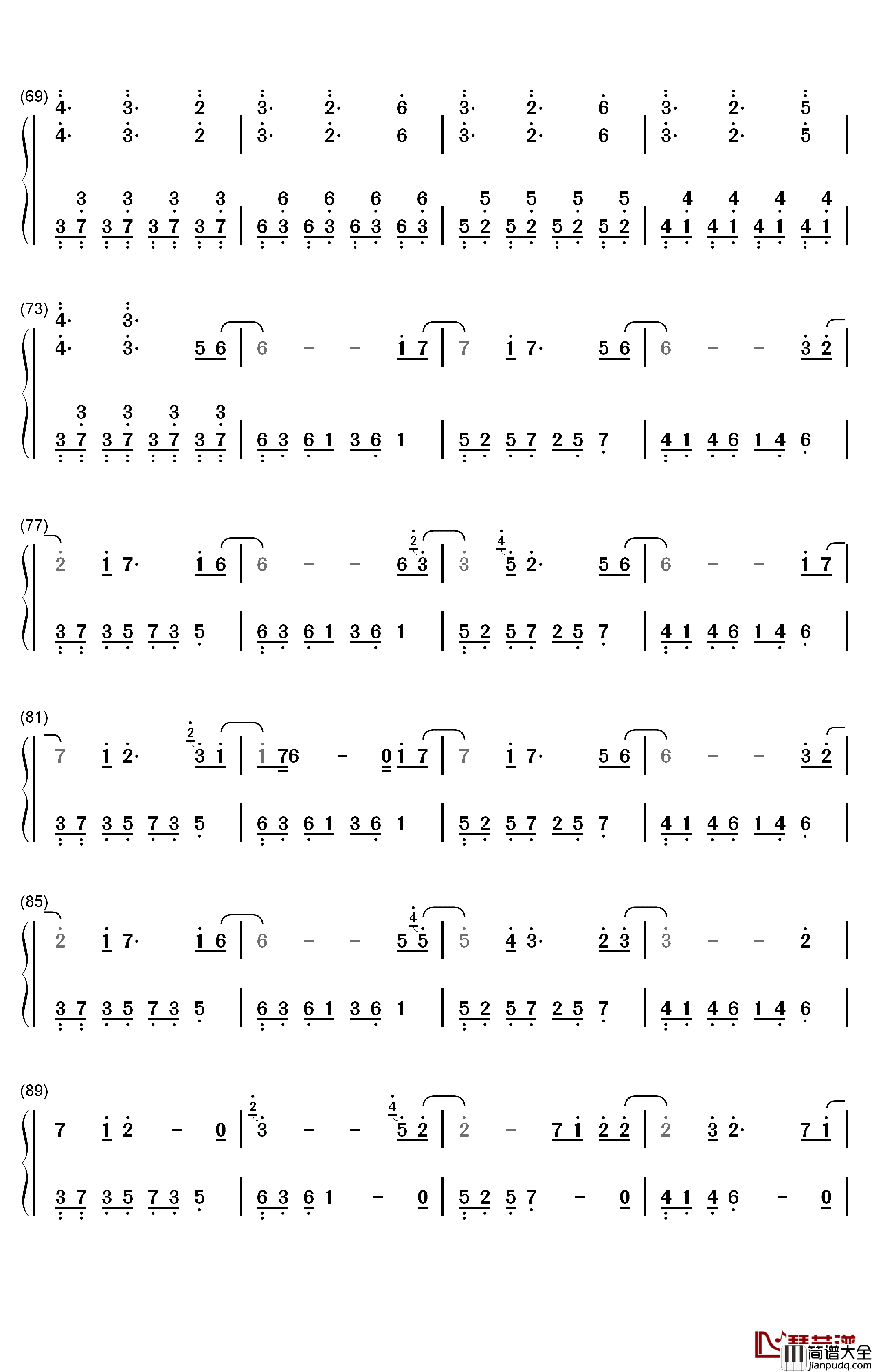Schwarzer_Regen钢琴简谱_数字双手_初音未来