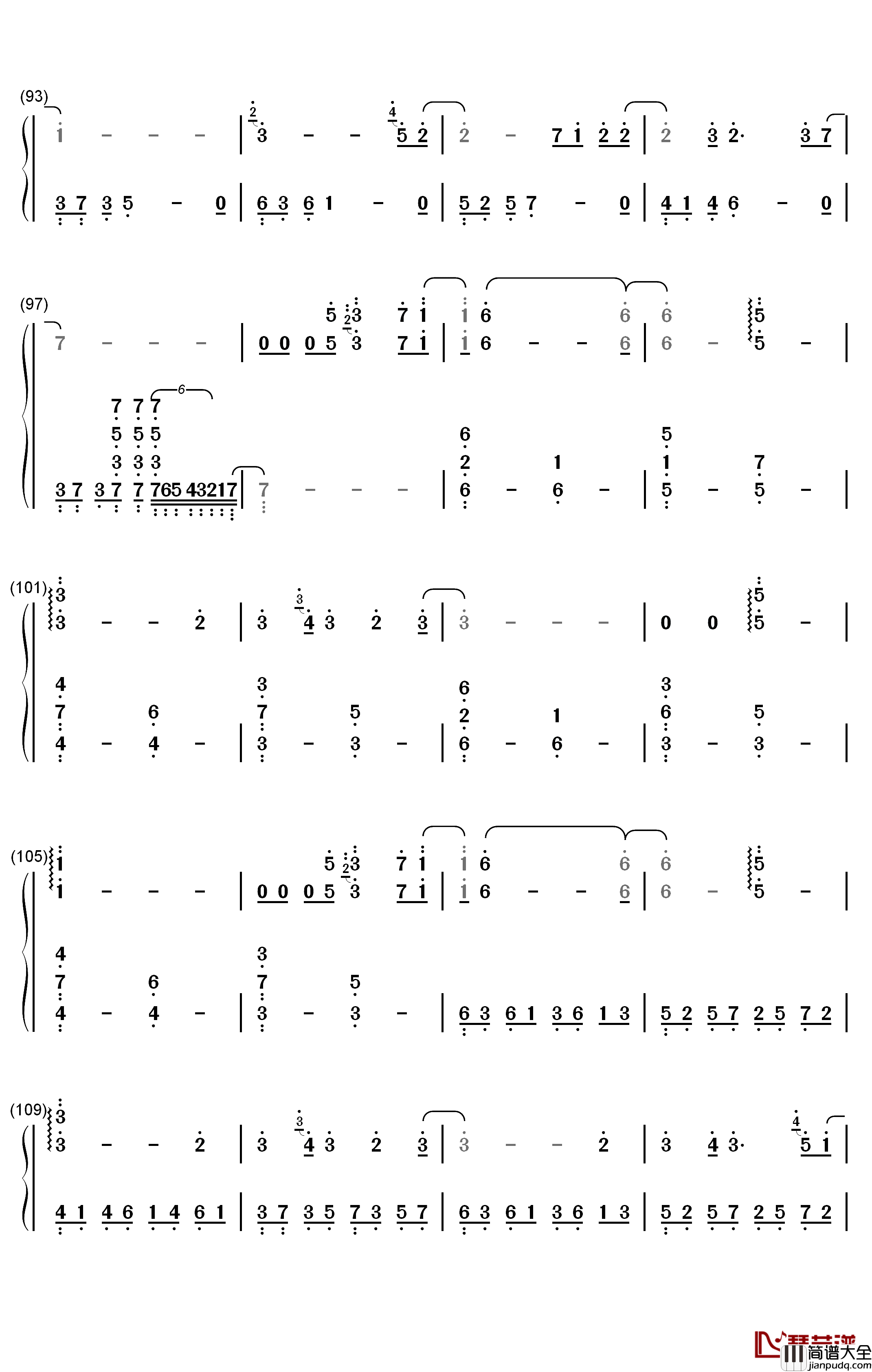 Schwarzer_Regen钢琴简谱_数字双手_初音未来