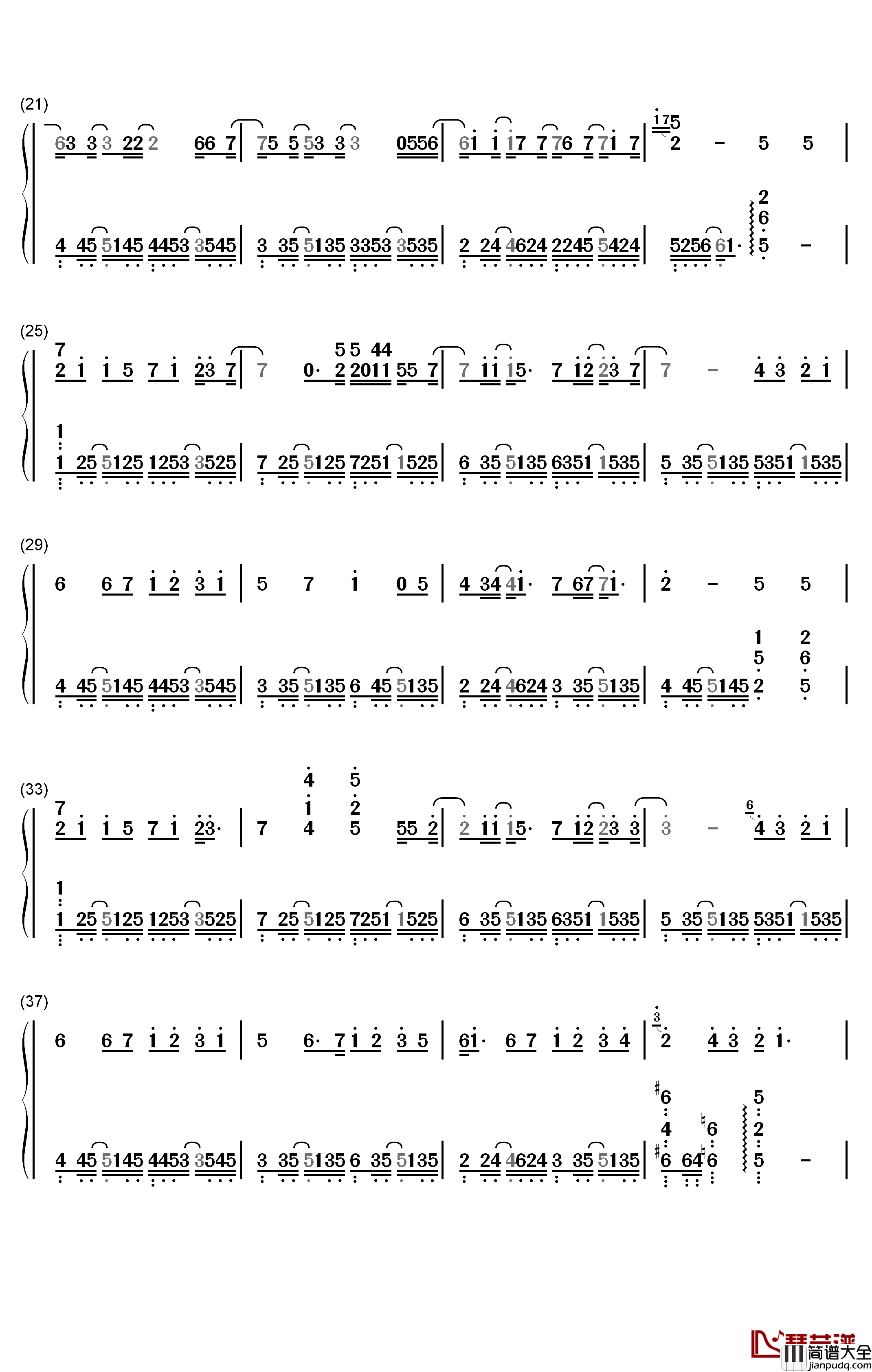 对的时间点钢琴简谱_数字双手_林俊杰