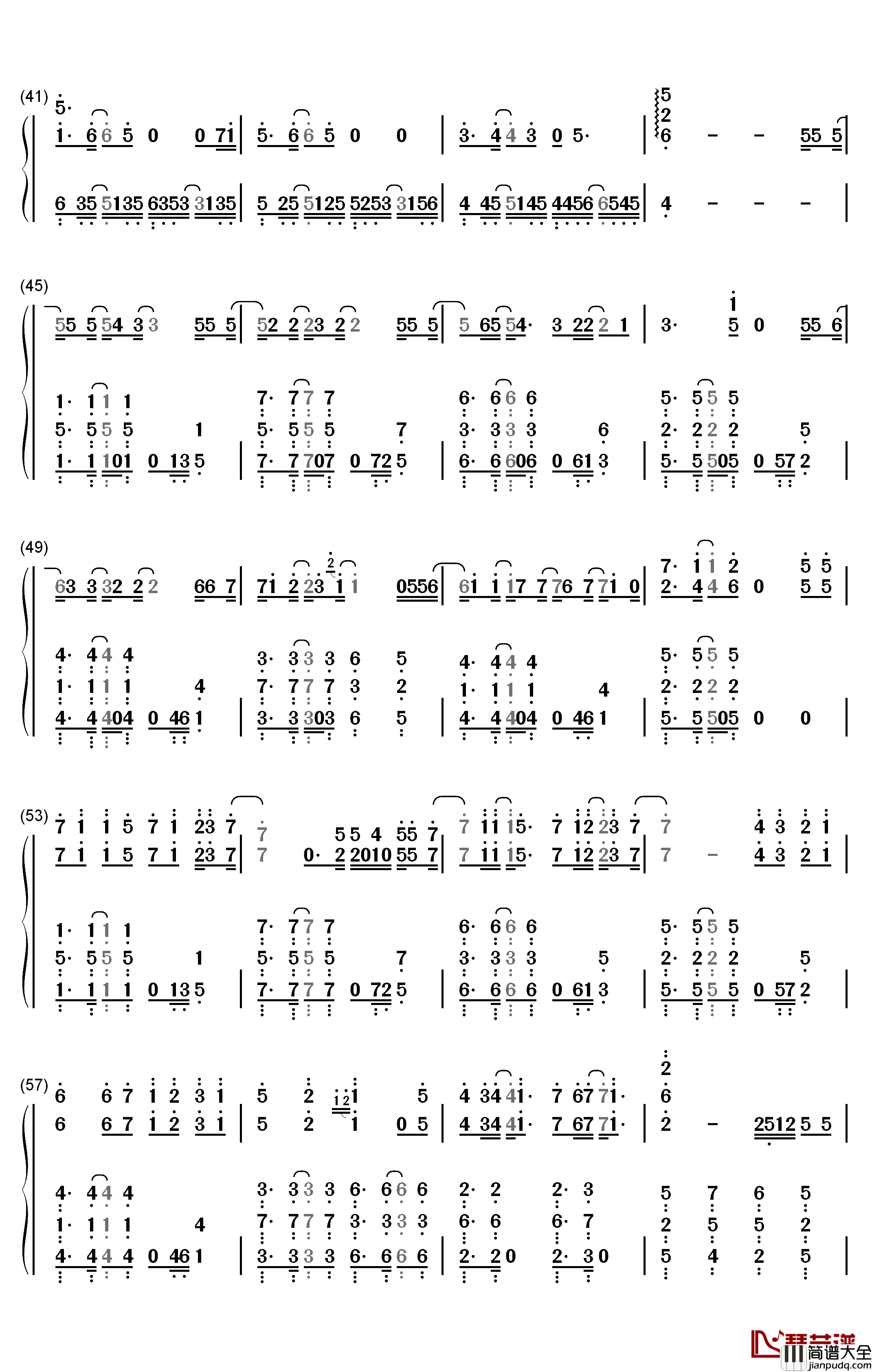 对的时间点钢琴简谱_数字双手_林俊杰