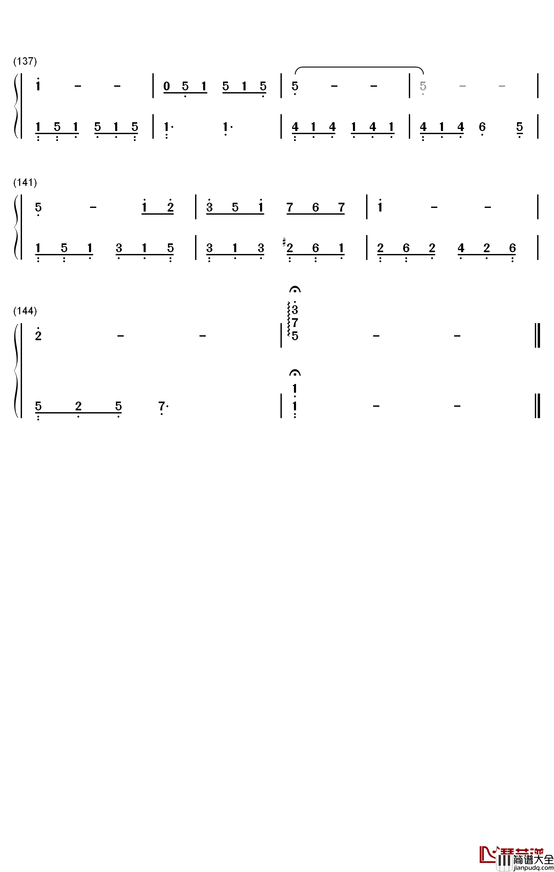 颠倒钢琴简谱_数字双手_房东的猫