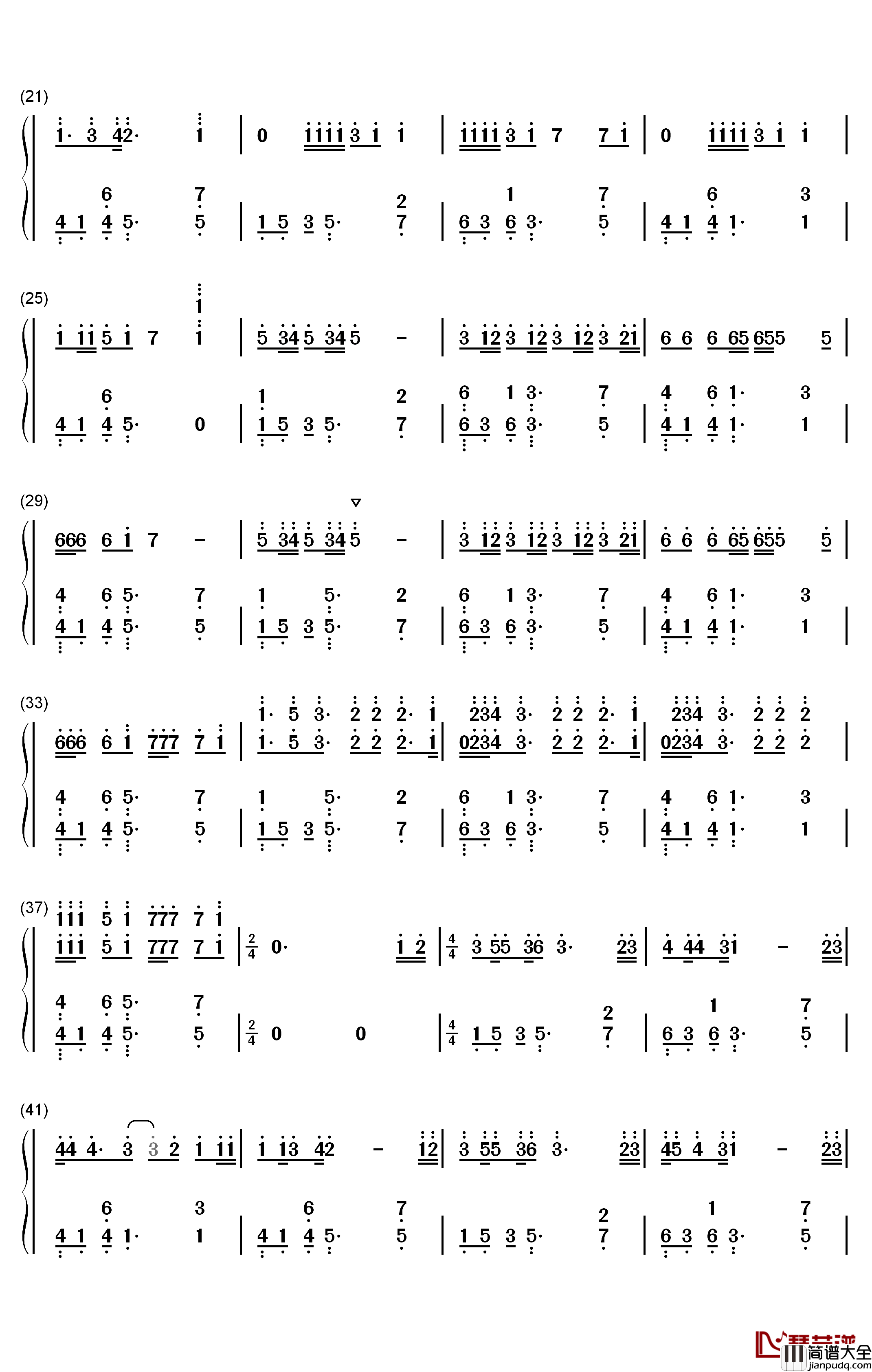 Memories钢琴简谱_数字双手_Maroon_5