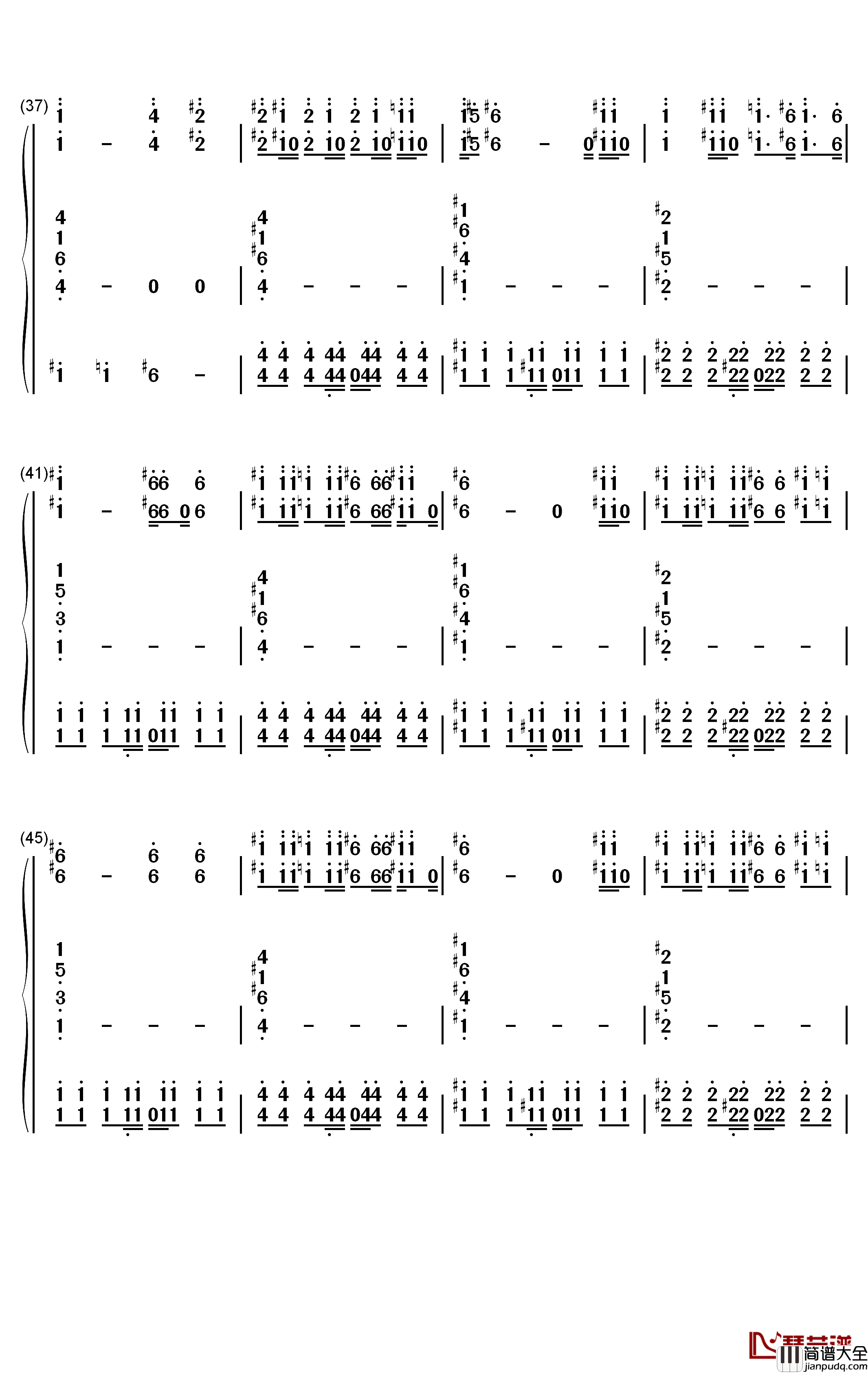 Dance_Monkey钢琴简谱_数字双手_Tones_and_I