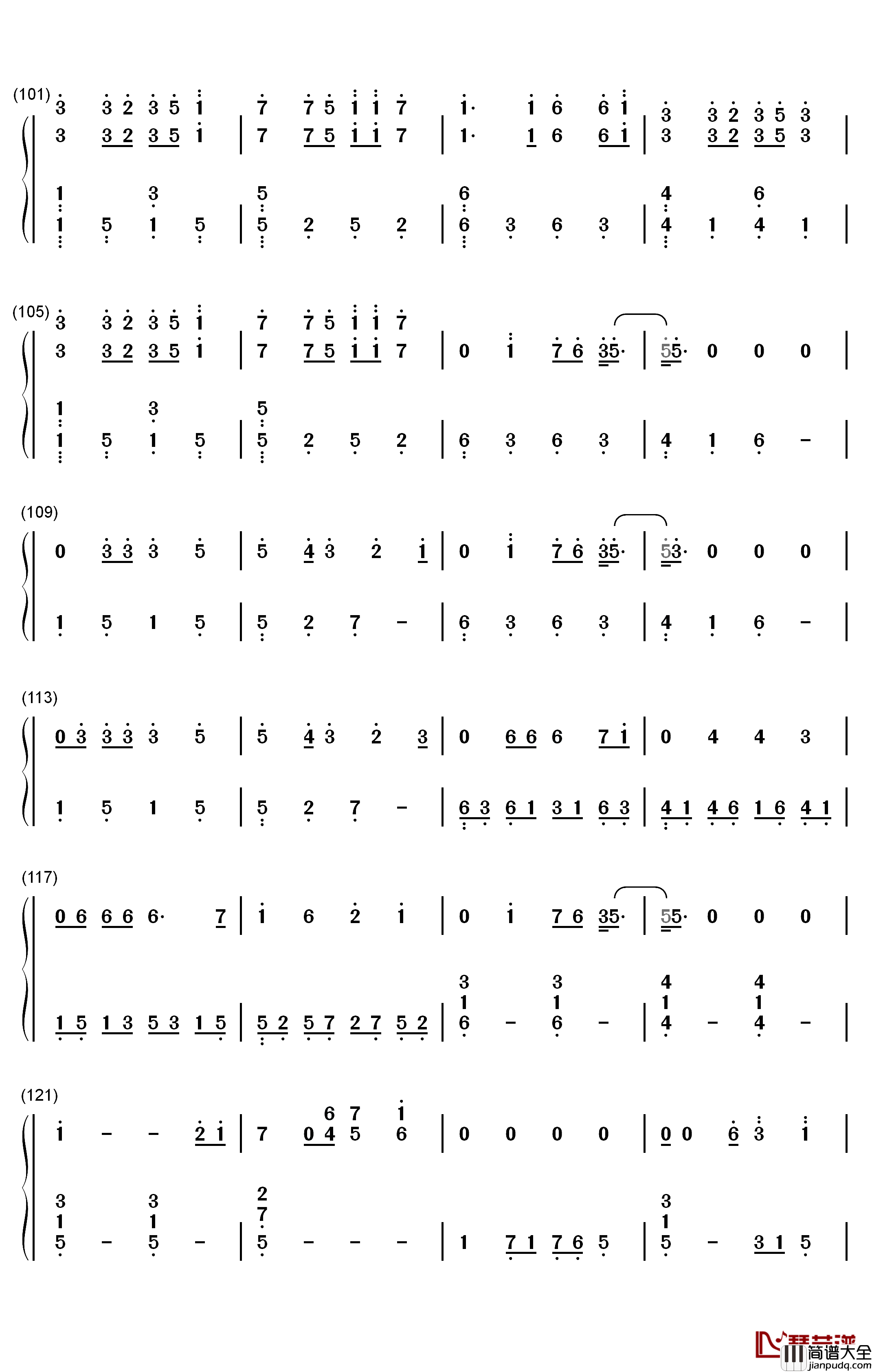 Die_Hard钢琴简谱_数字双手_Refeci_Emelie_Cyréus