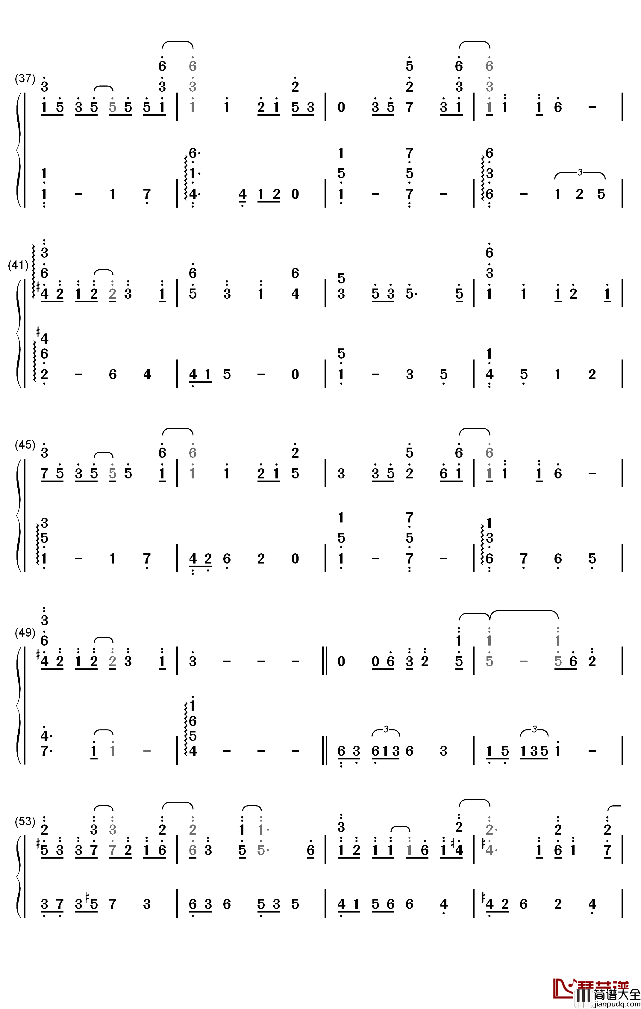 Half_The_World_Away钢琴简谱_数字双手_Oasis