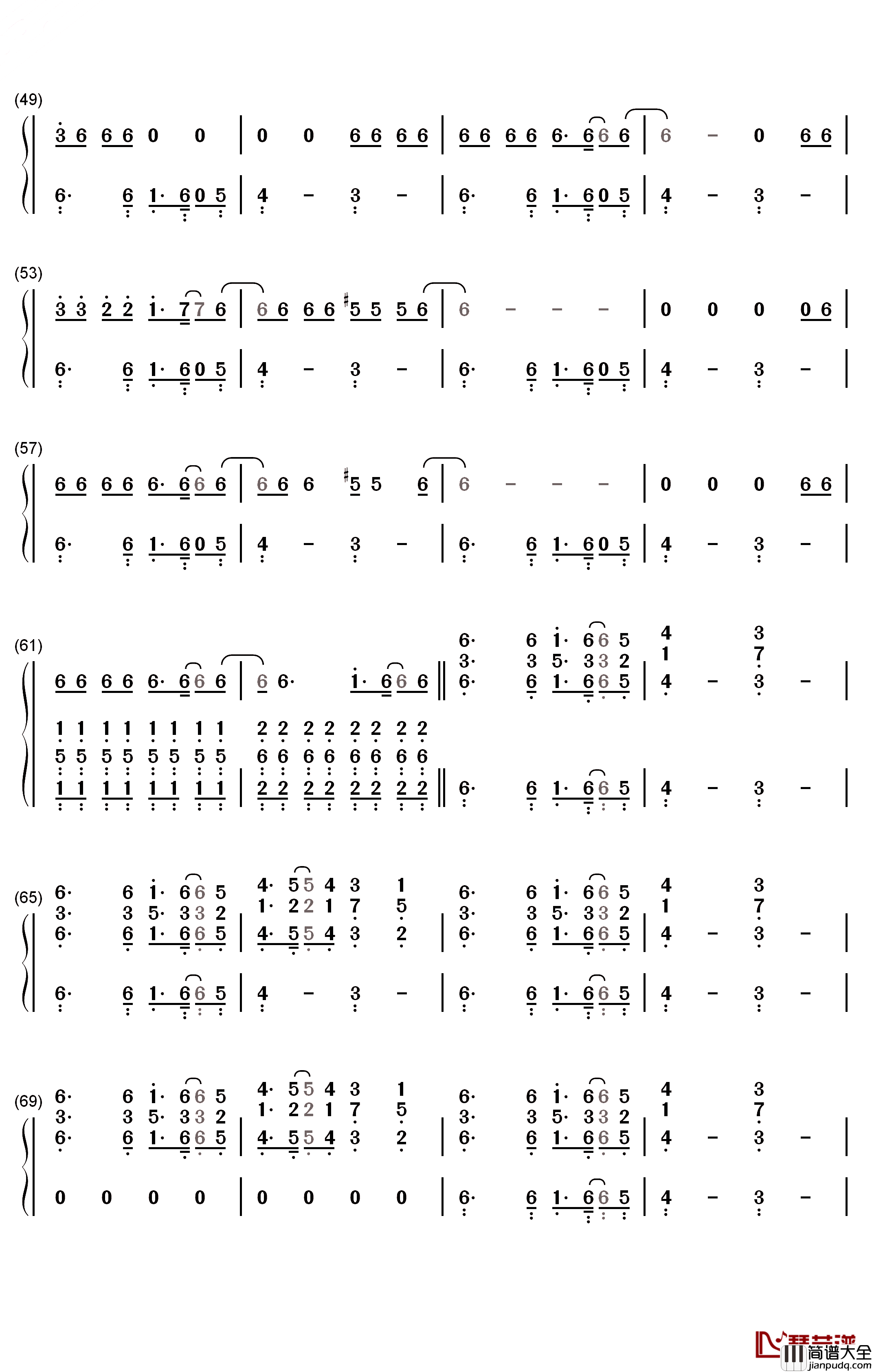 Seven_Nation_Army钢琴简谱_数字双手_The_White_Stripes