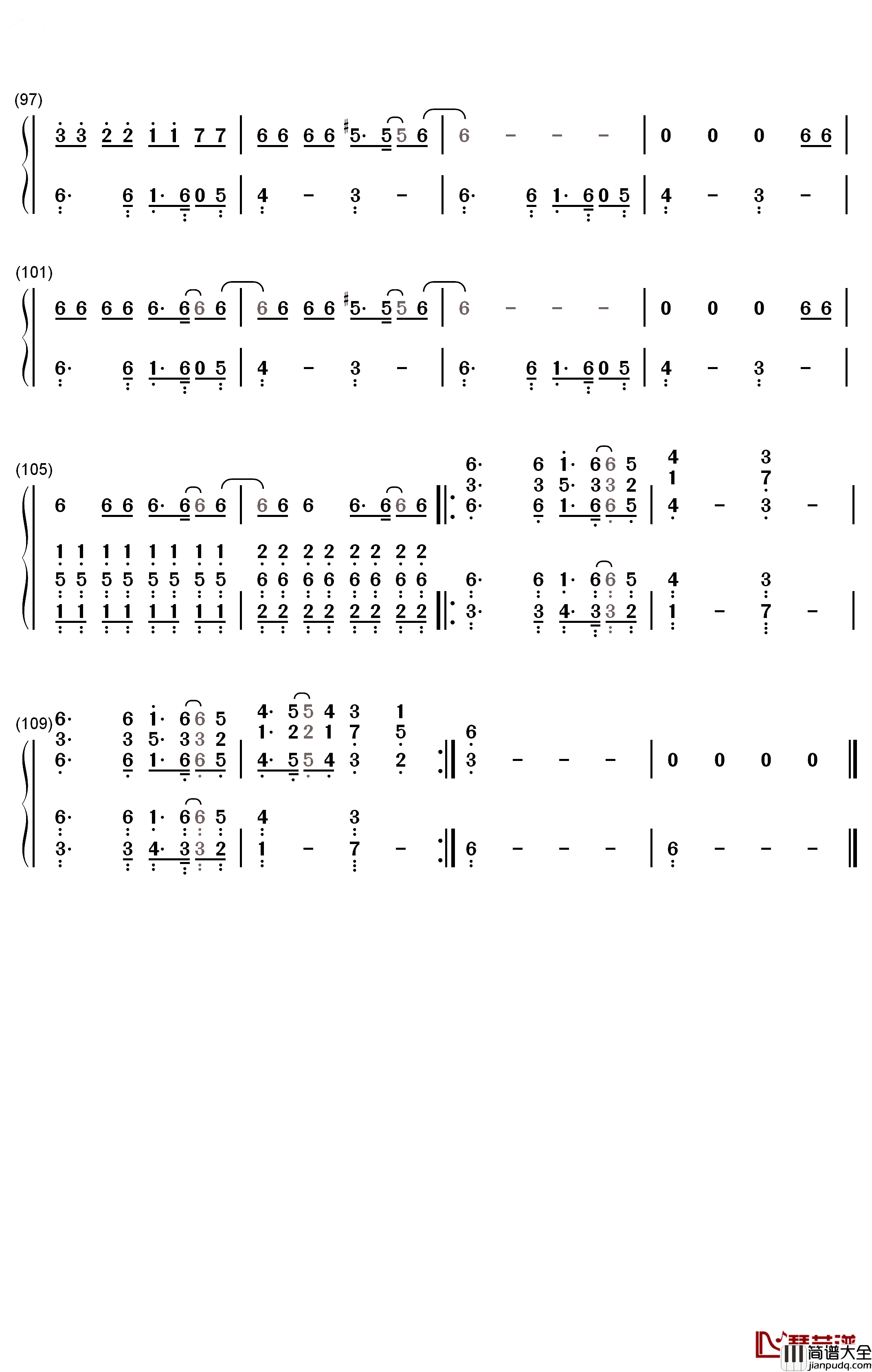 Seven_Nation_Army钢琴简谱_数字双手_The_White_Stripes