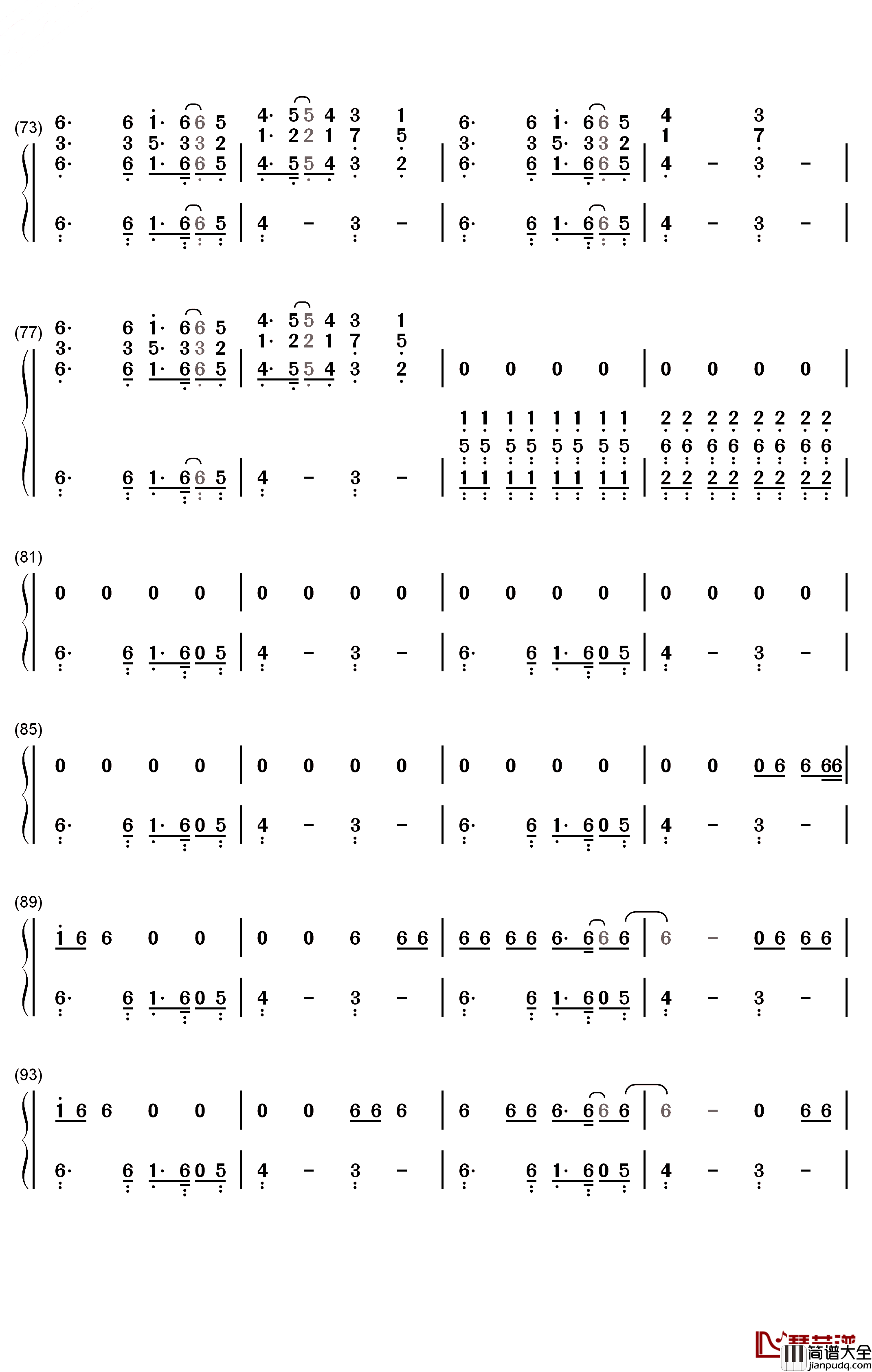 Seven_Nation_Army钢琴简谱_数字双手_The_White_Stripes