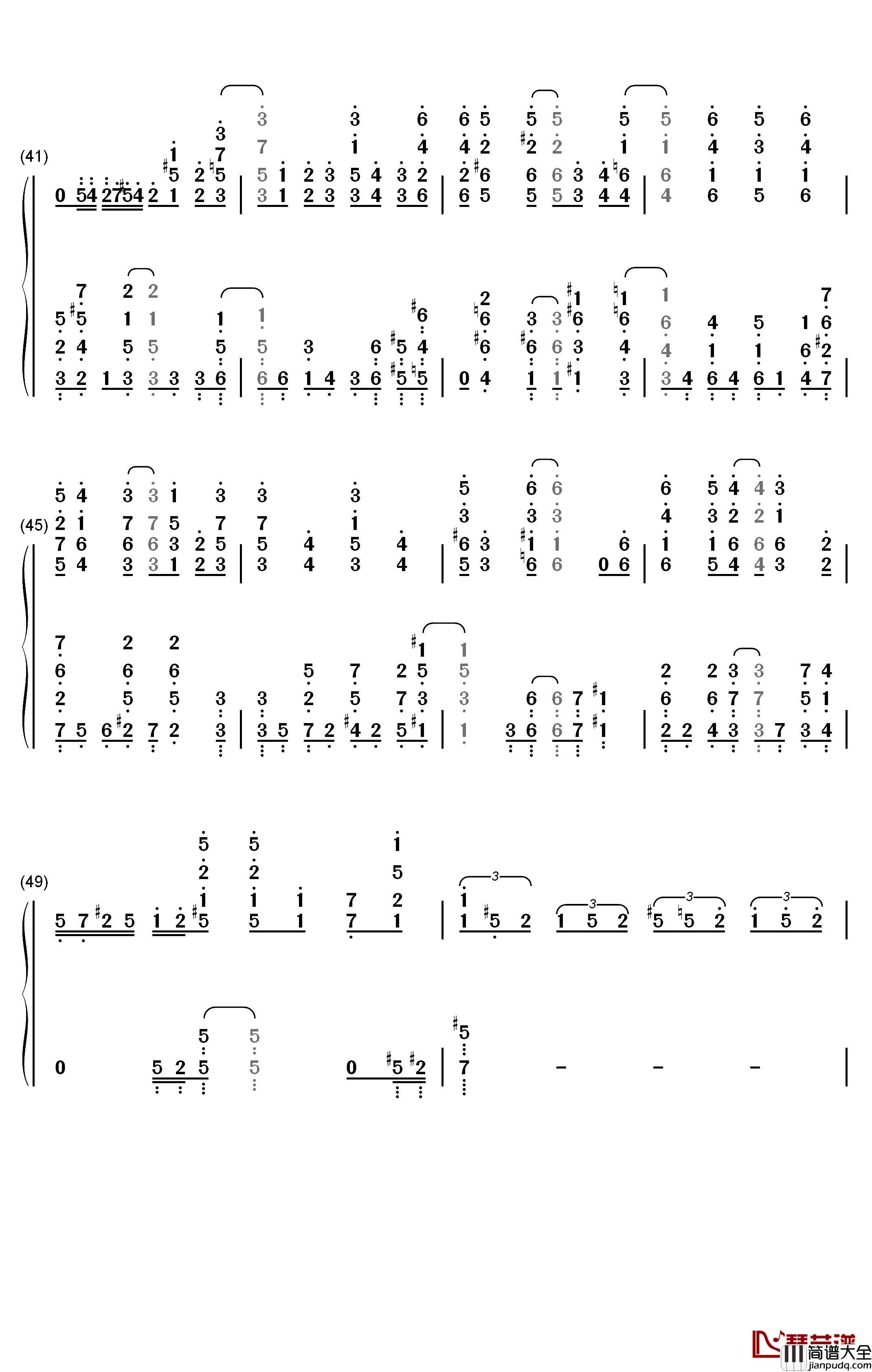 町かどタンジェント钢琴简谱_数字双手_小原好美_鬼头明里