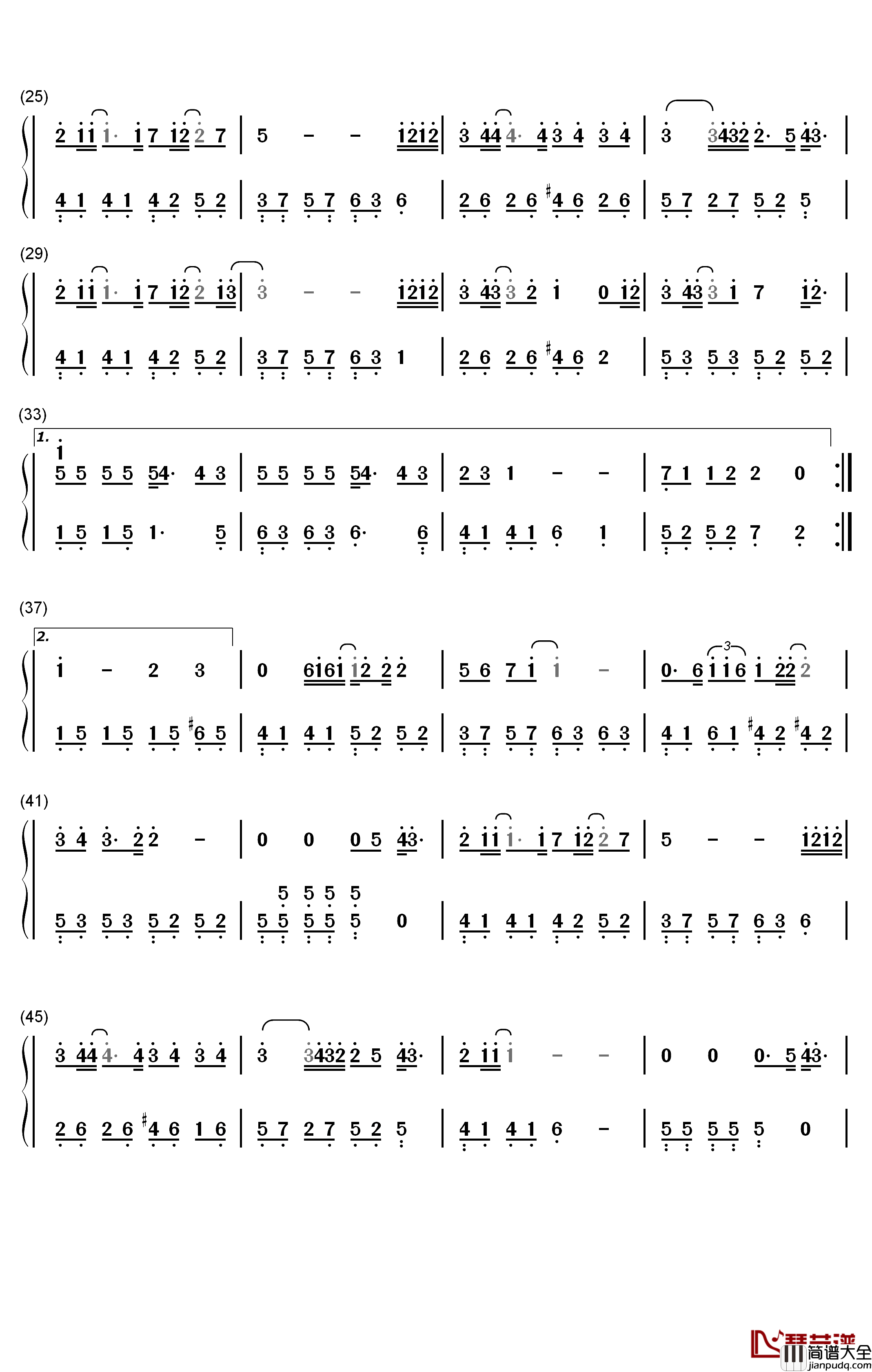 陷阱钢琴简谱_数字双手_王北车