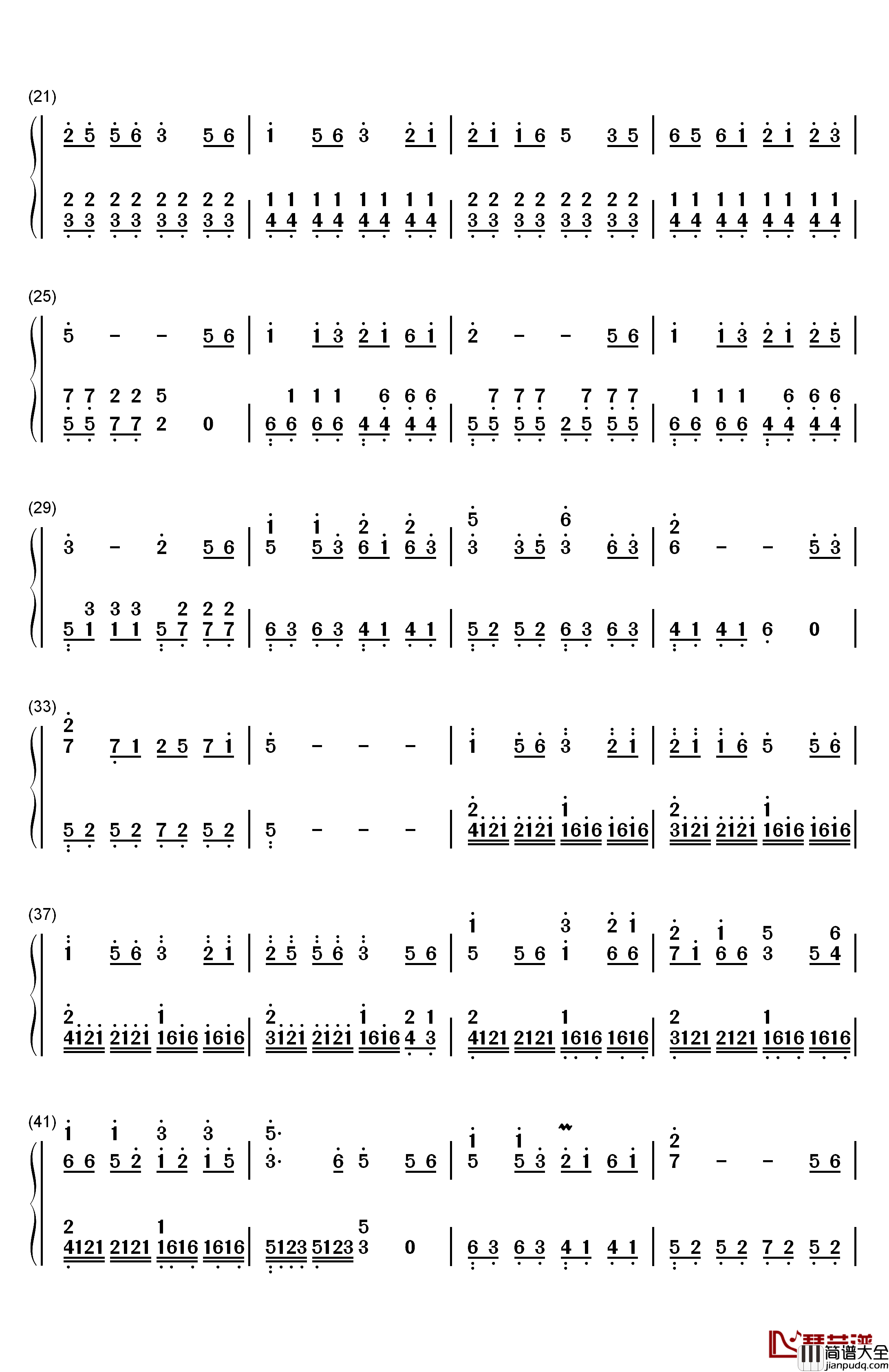 Dear_Childhood_Friend钢琴简谱_数字双手_秋山裕和