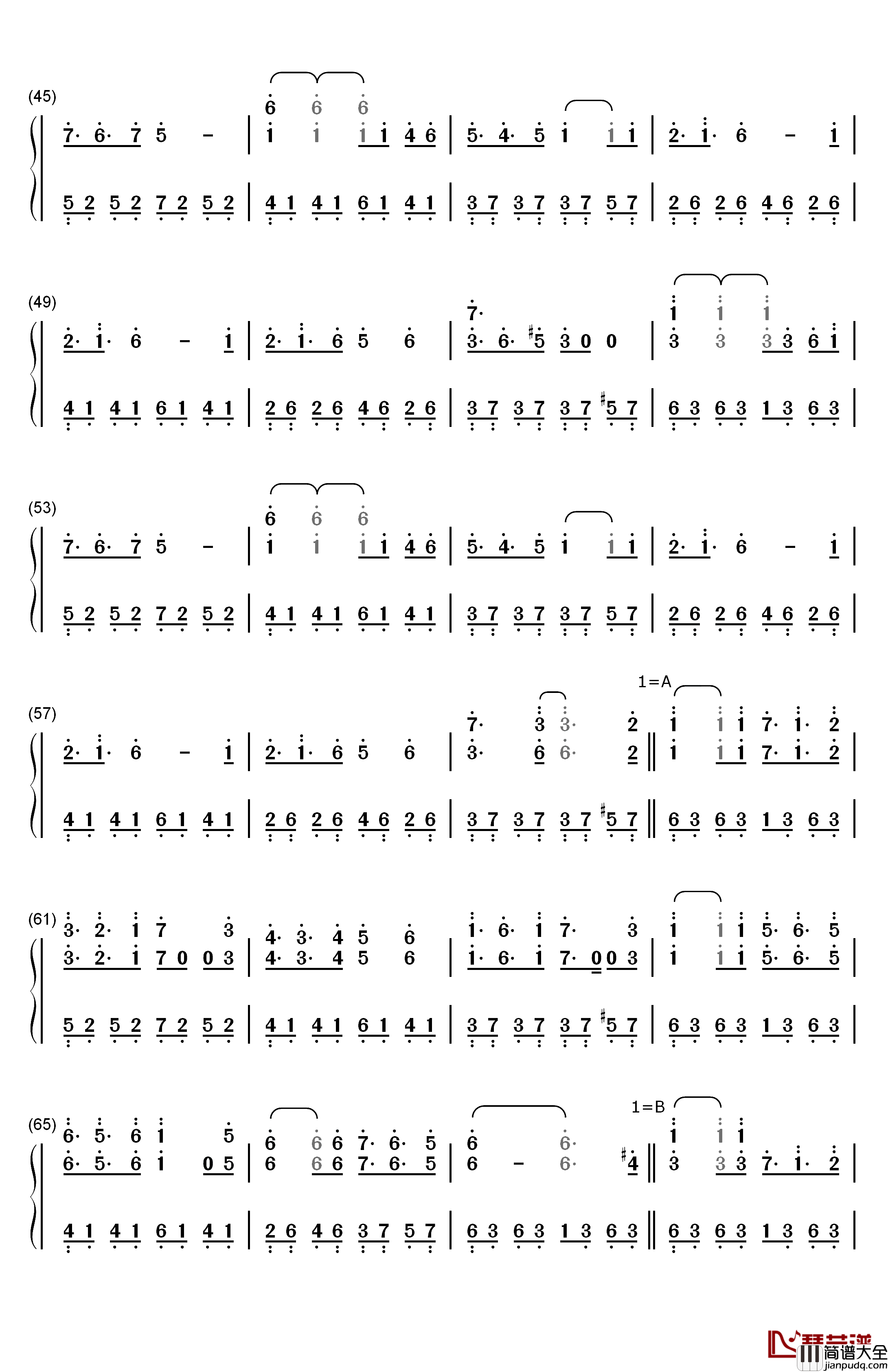 来自尘埃的光钢琴简谱_数字双手_蔡维泽