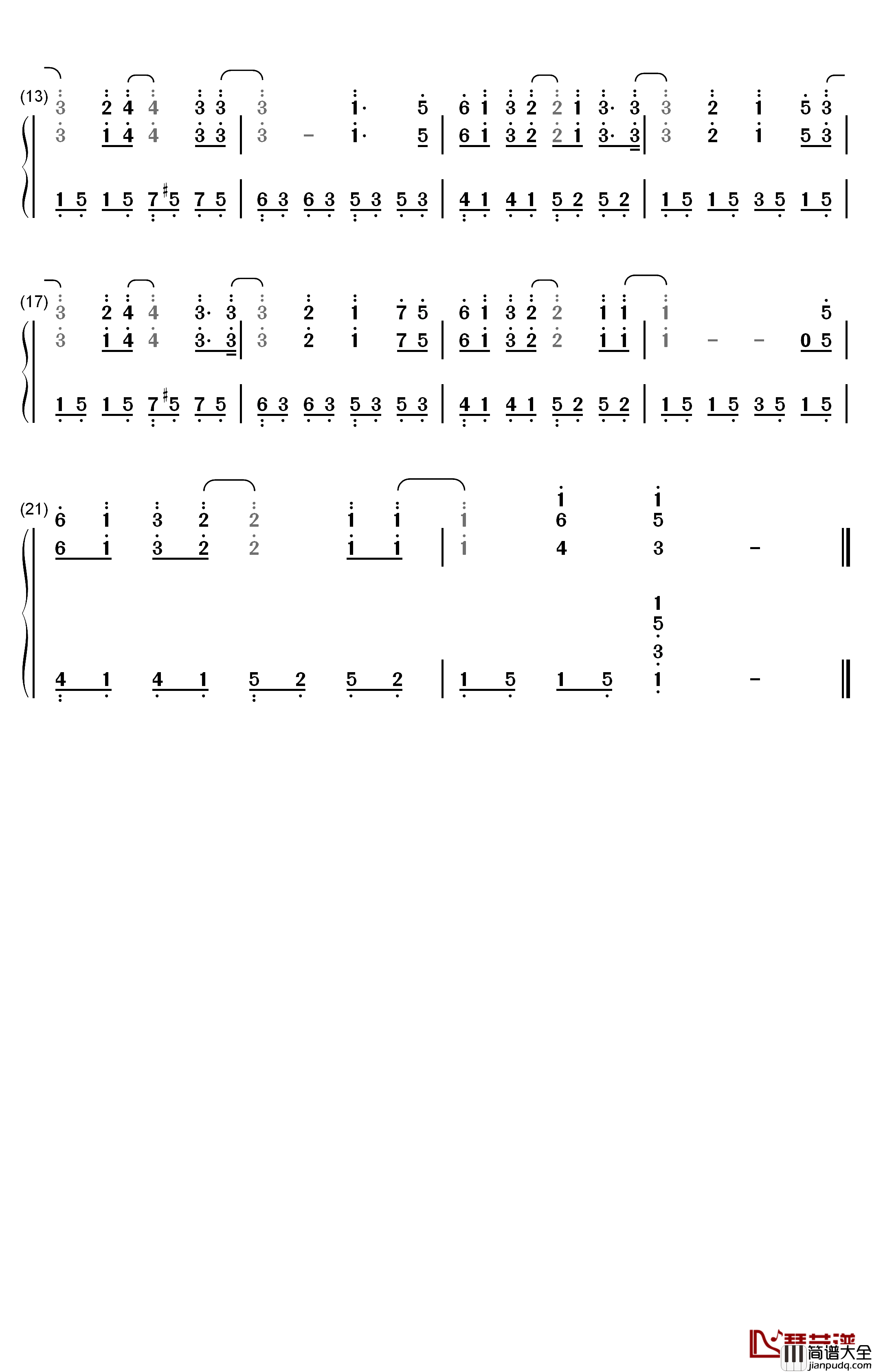 欧珑香水广告曲钢琴简谱_数字双手_周杰伦