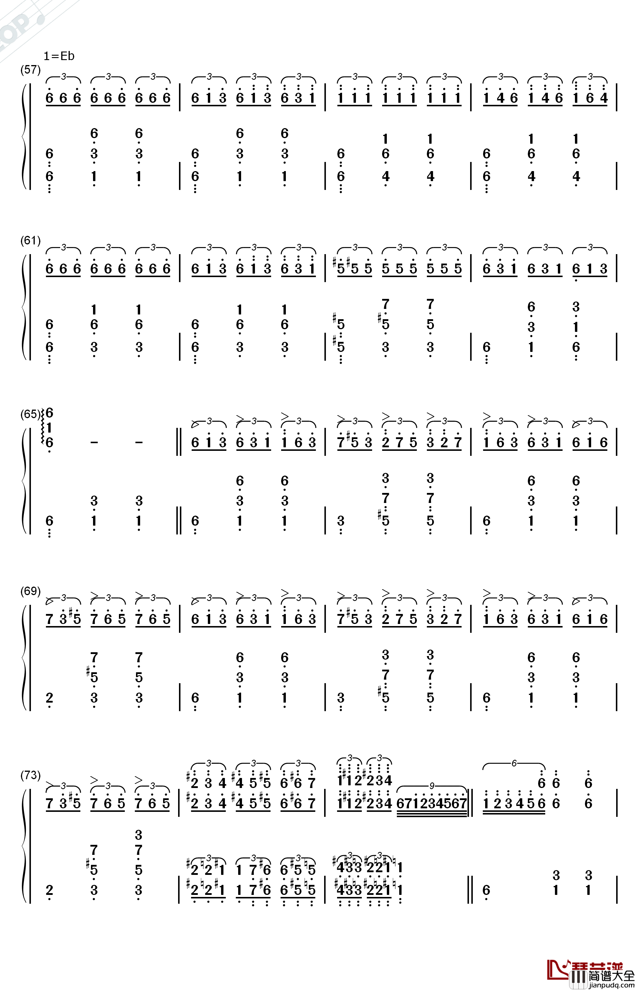 钟楼上的华尔兹钢琴简谱_数字双手_未知