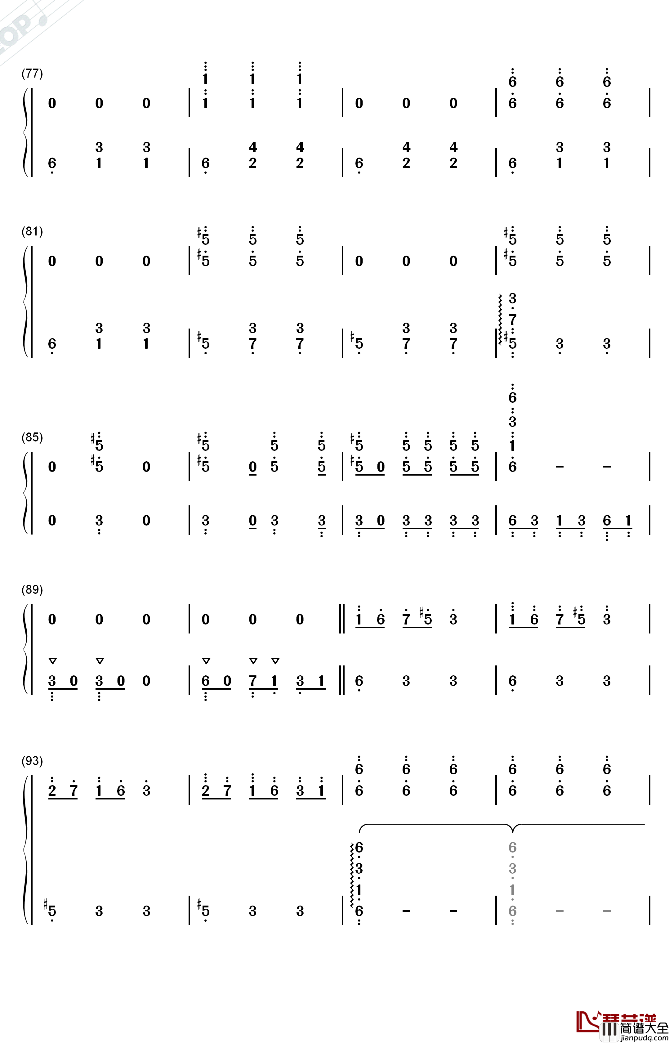 钟楼上的华尔兹钢琴简谱_数字双手_未知