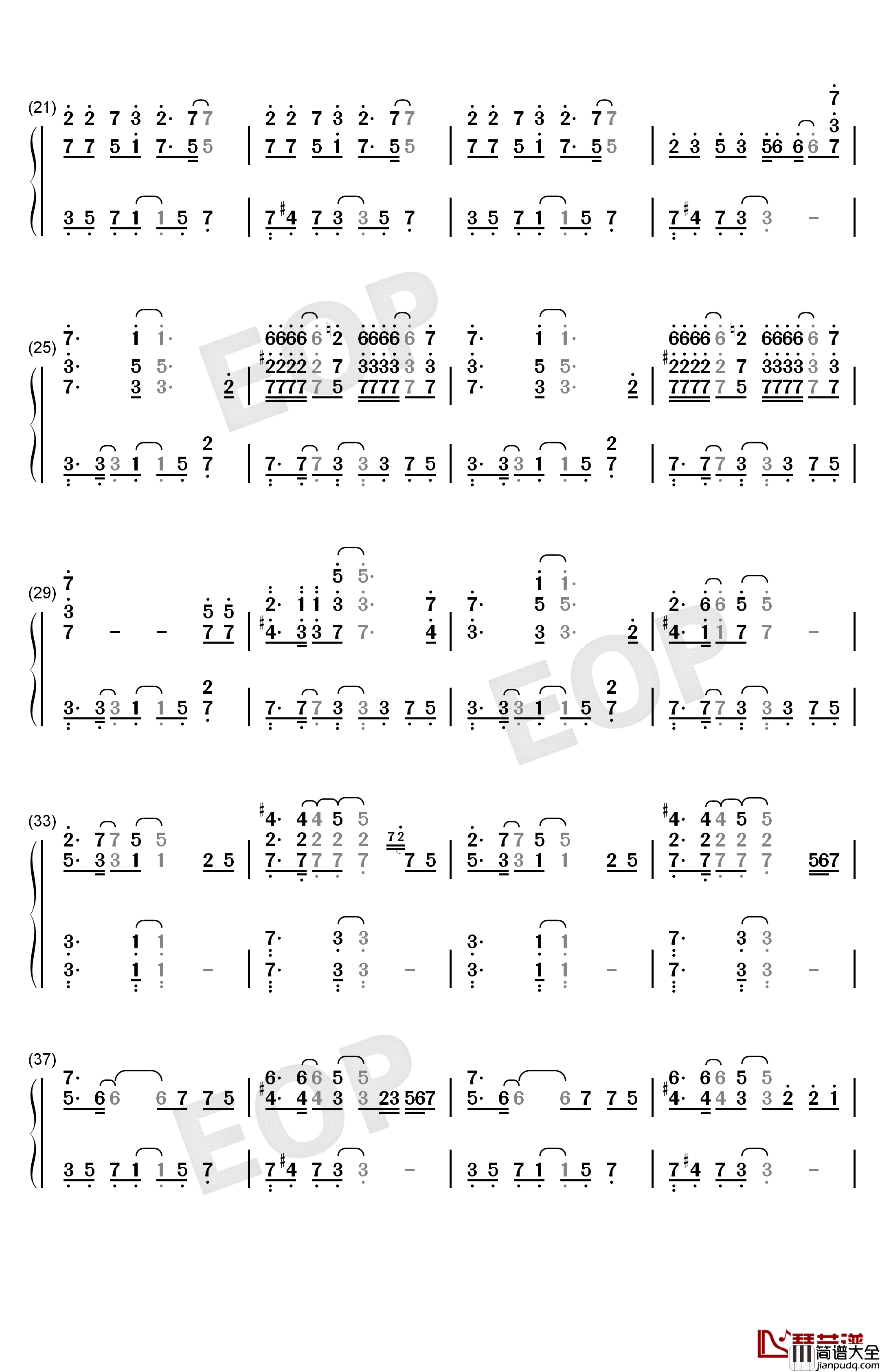 Pull_Up钢琴简谱_数字双手_蔡徐坤