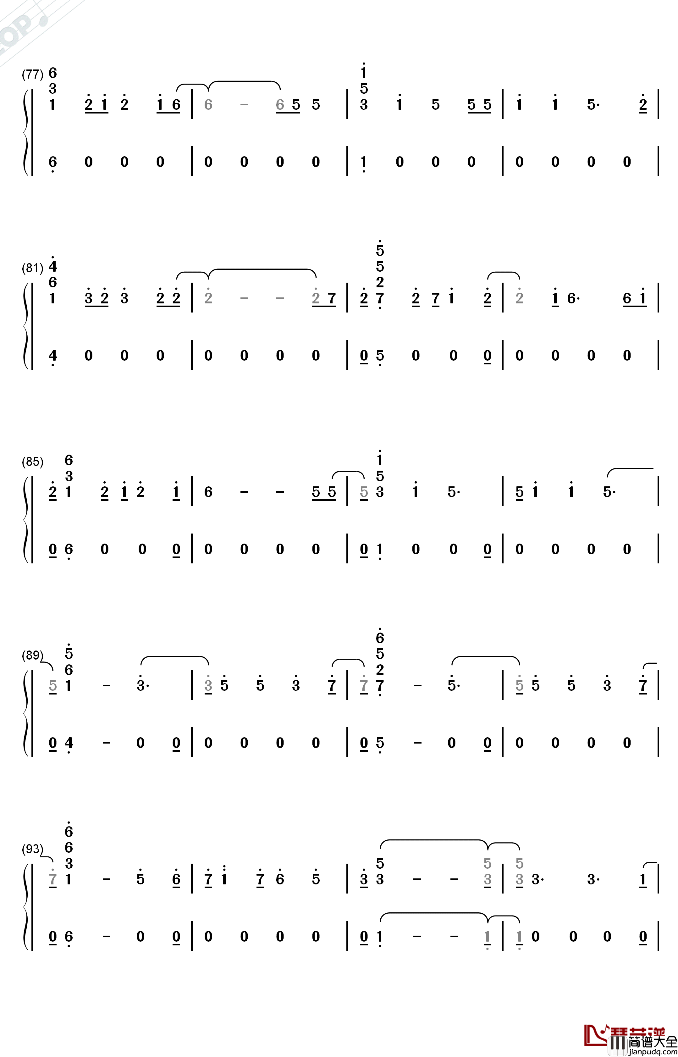 Alien钢琴简谱_数字双手_Jonas_Blue_Sabrina_Carpenter