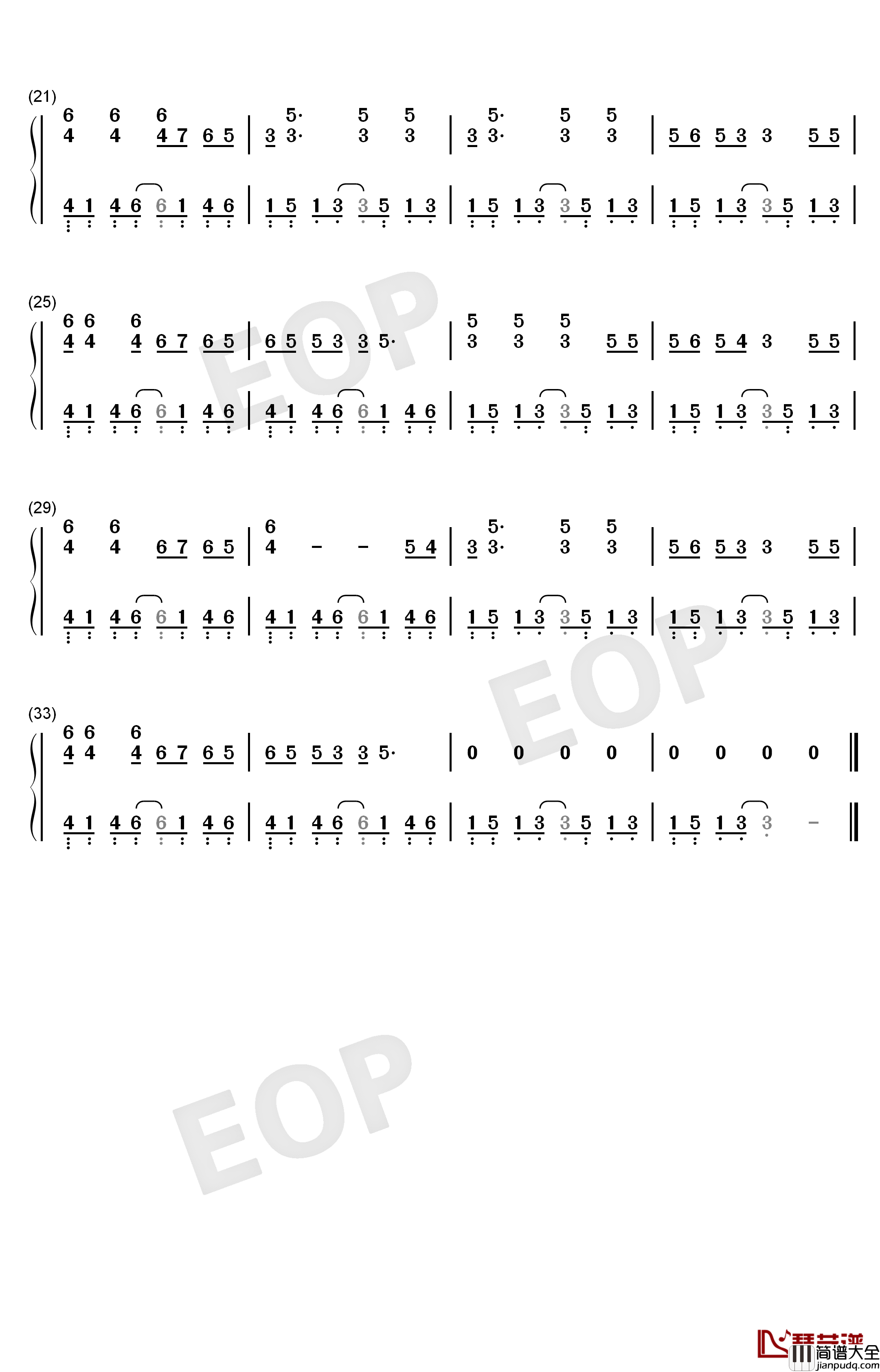 哪吒钢琴简谱_数字双手_GAI_大痒痒