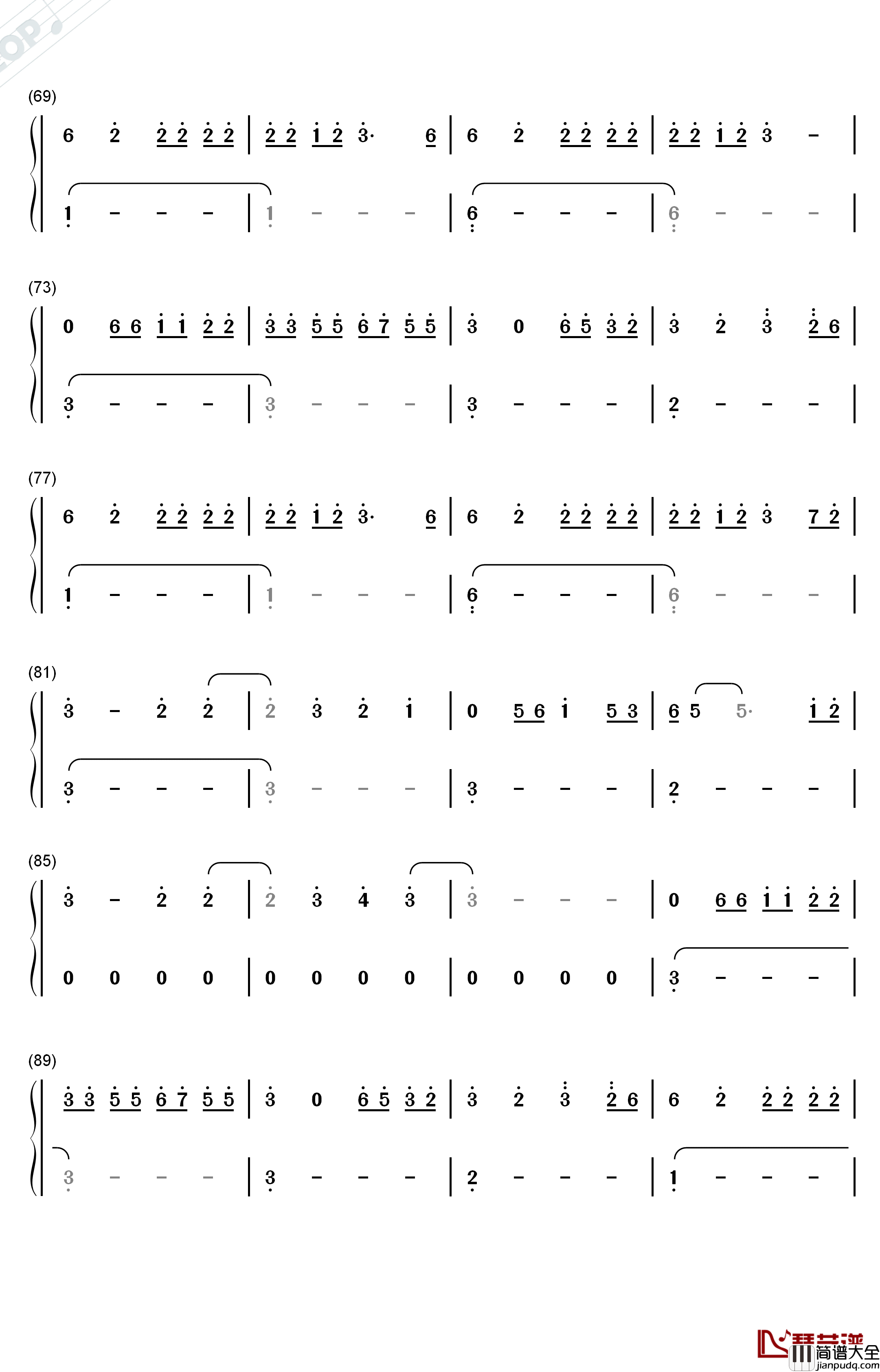 Easier钢琴简谱_数字双手_5_Seconds_of_Summer