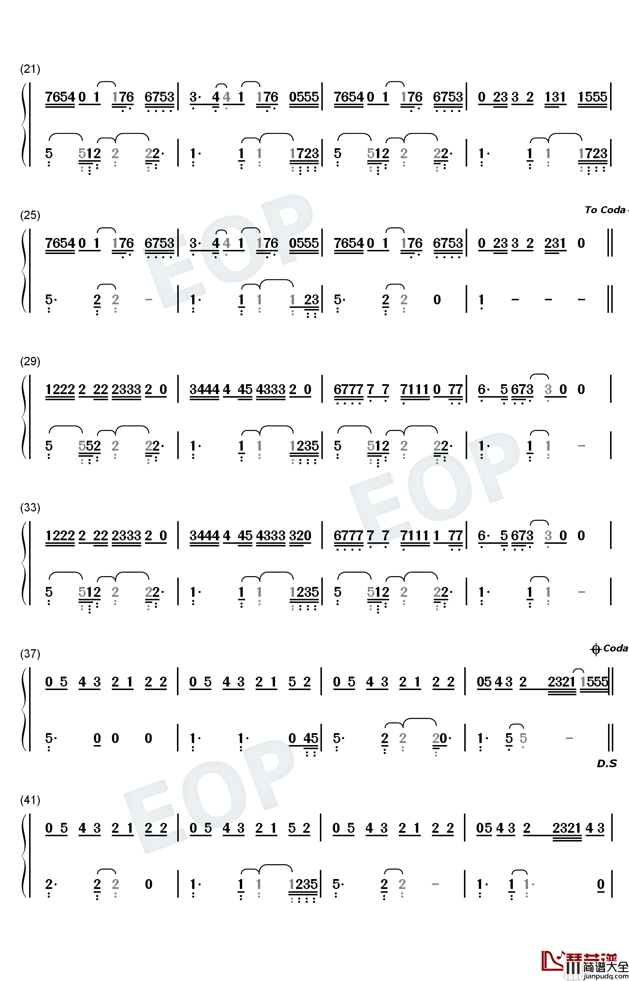 Slide_Away钢琴简谱_数字双手_Miley_Cyrus