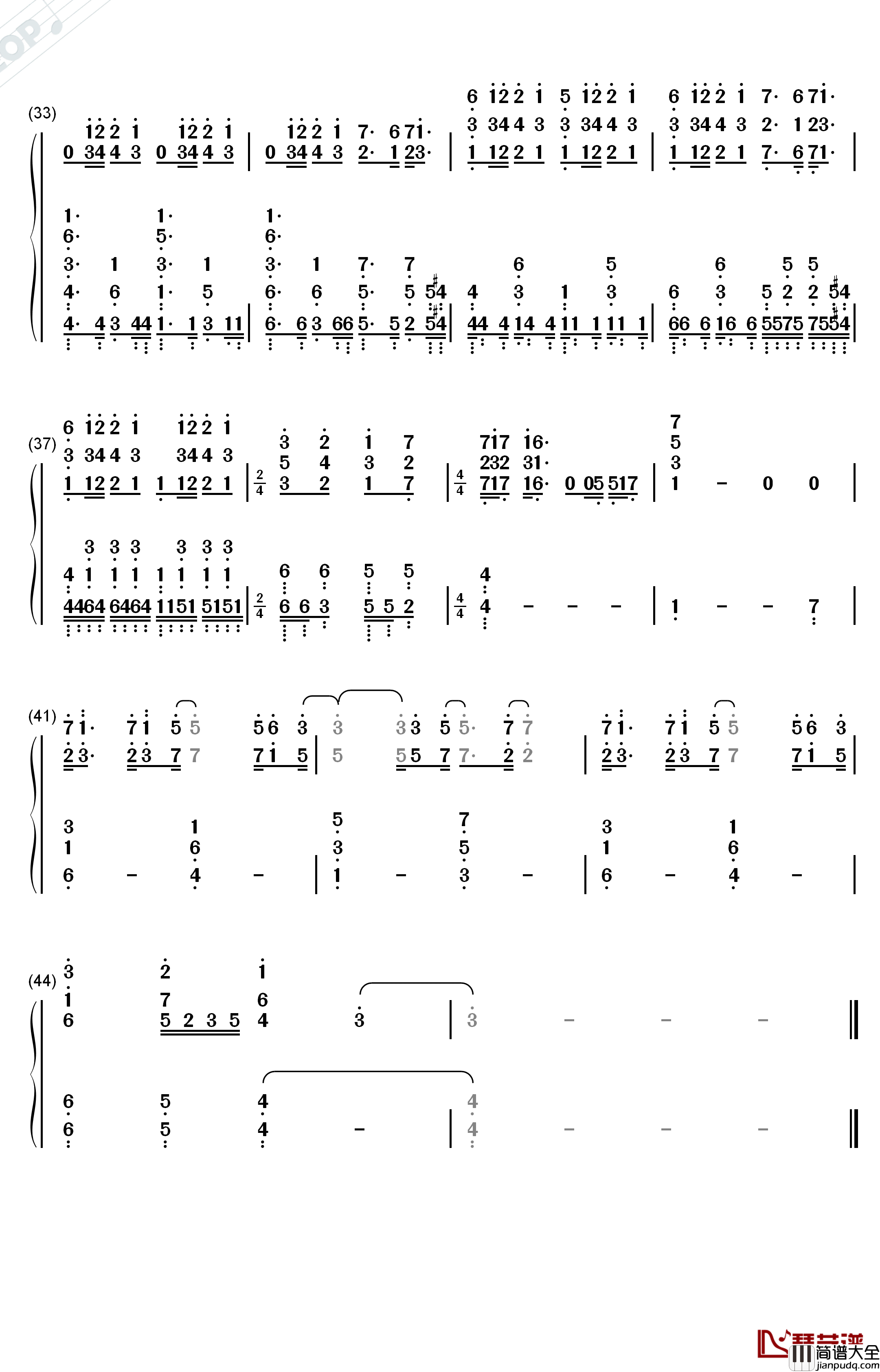 The_Loneliest_Girl钢琴简谱_数字双手_Nai_Br.XX_Celeina_Ann