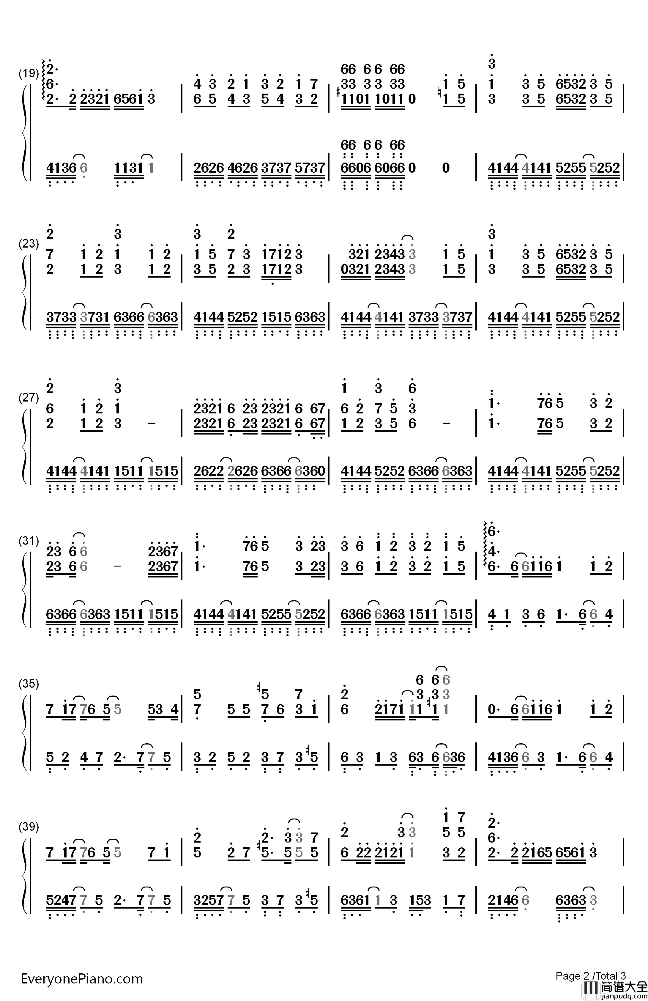 二羽鹤钢琴简谱_数字双手_野水伊织