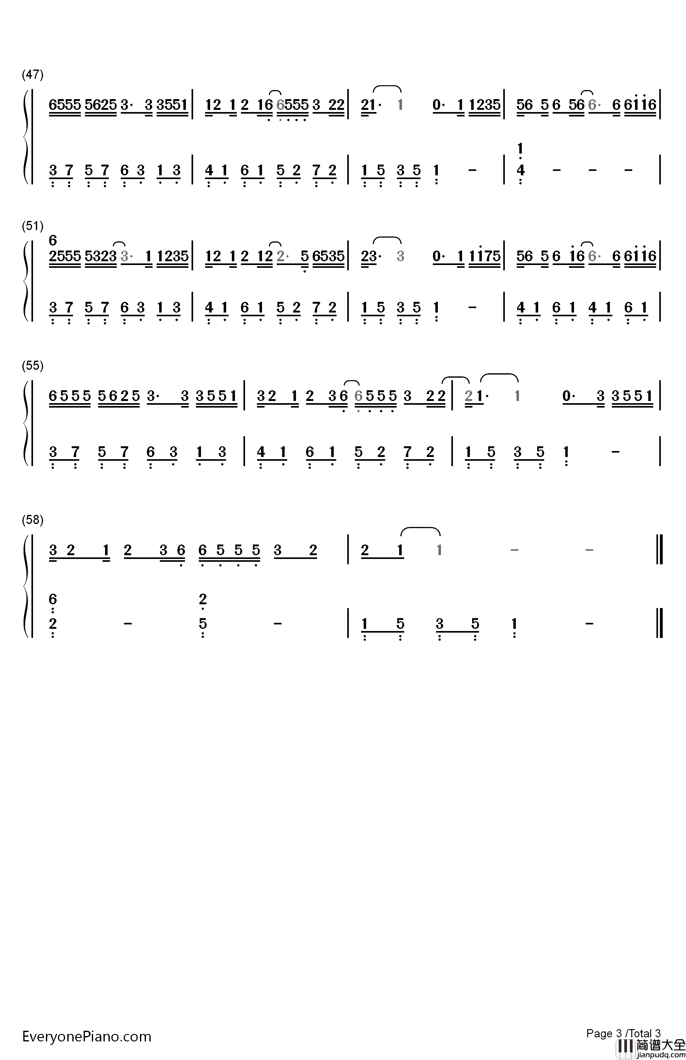 伪装钢琴简谱_数字双手_大壮