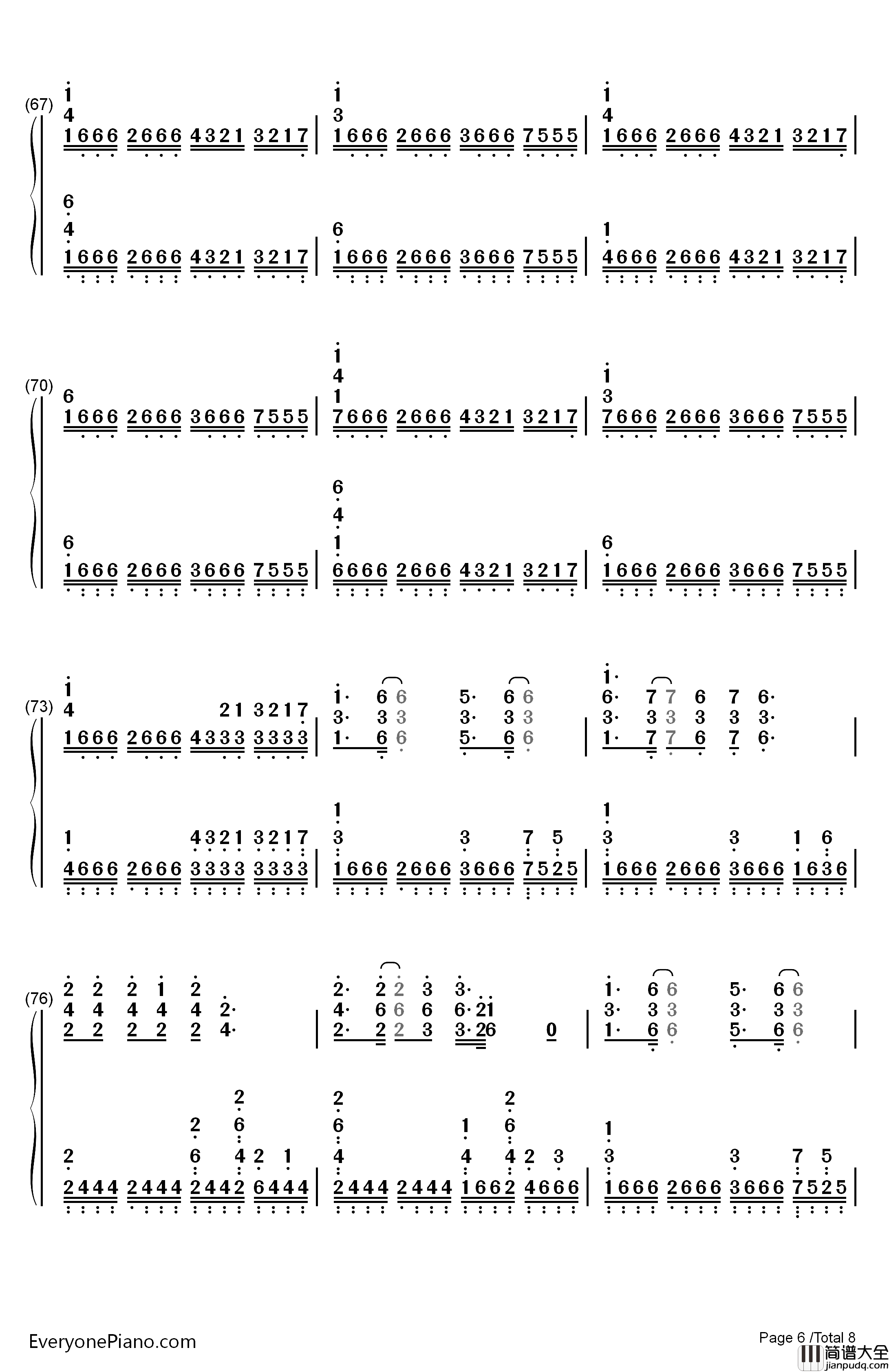 相信自己钢琴简谱_数字双手_零点乐队