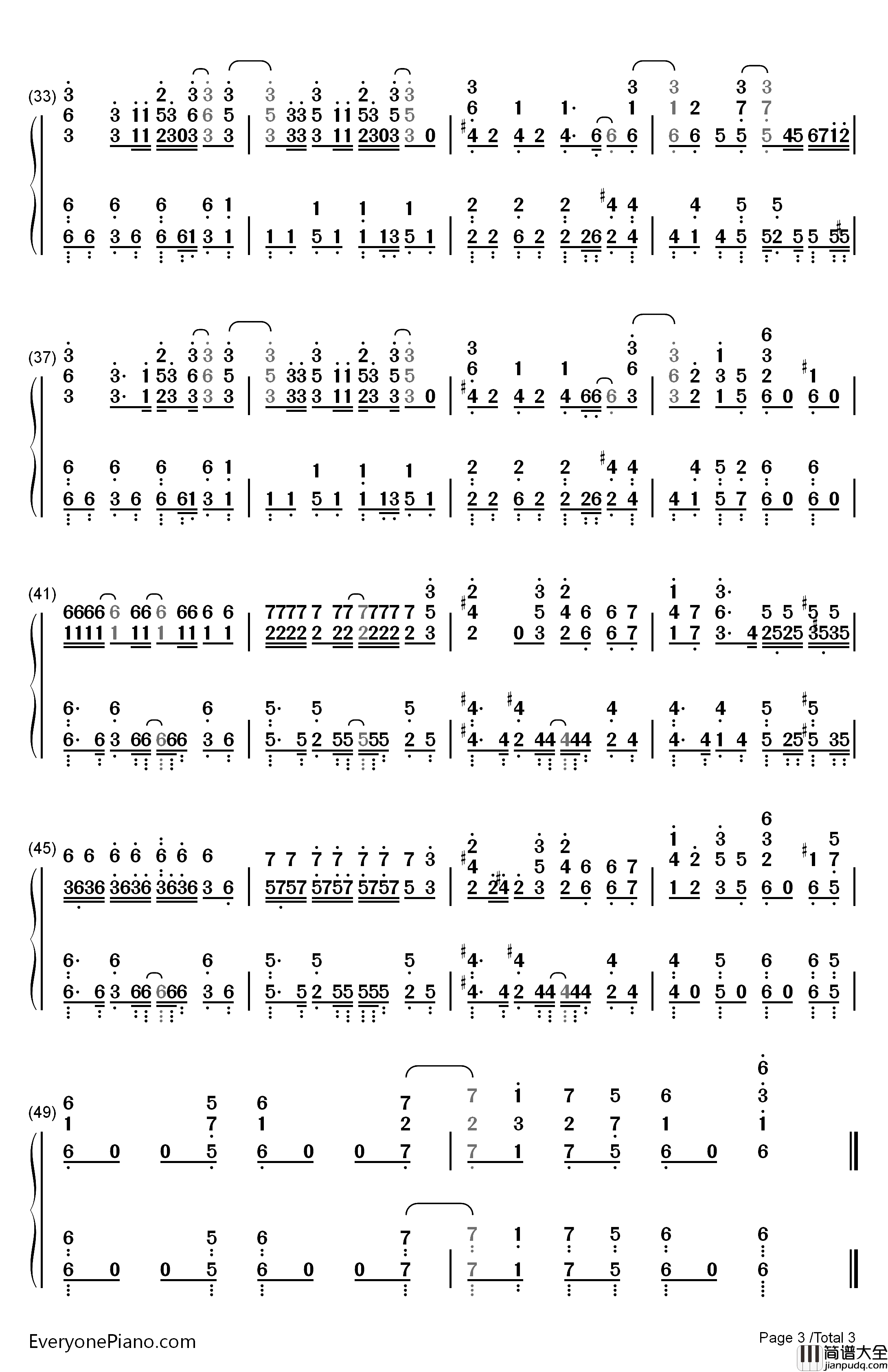 TEMPEST钢琴简谱_数字双手_石原夏织