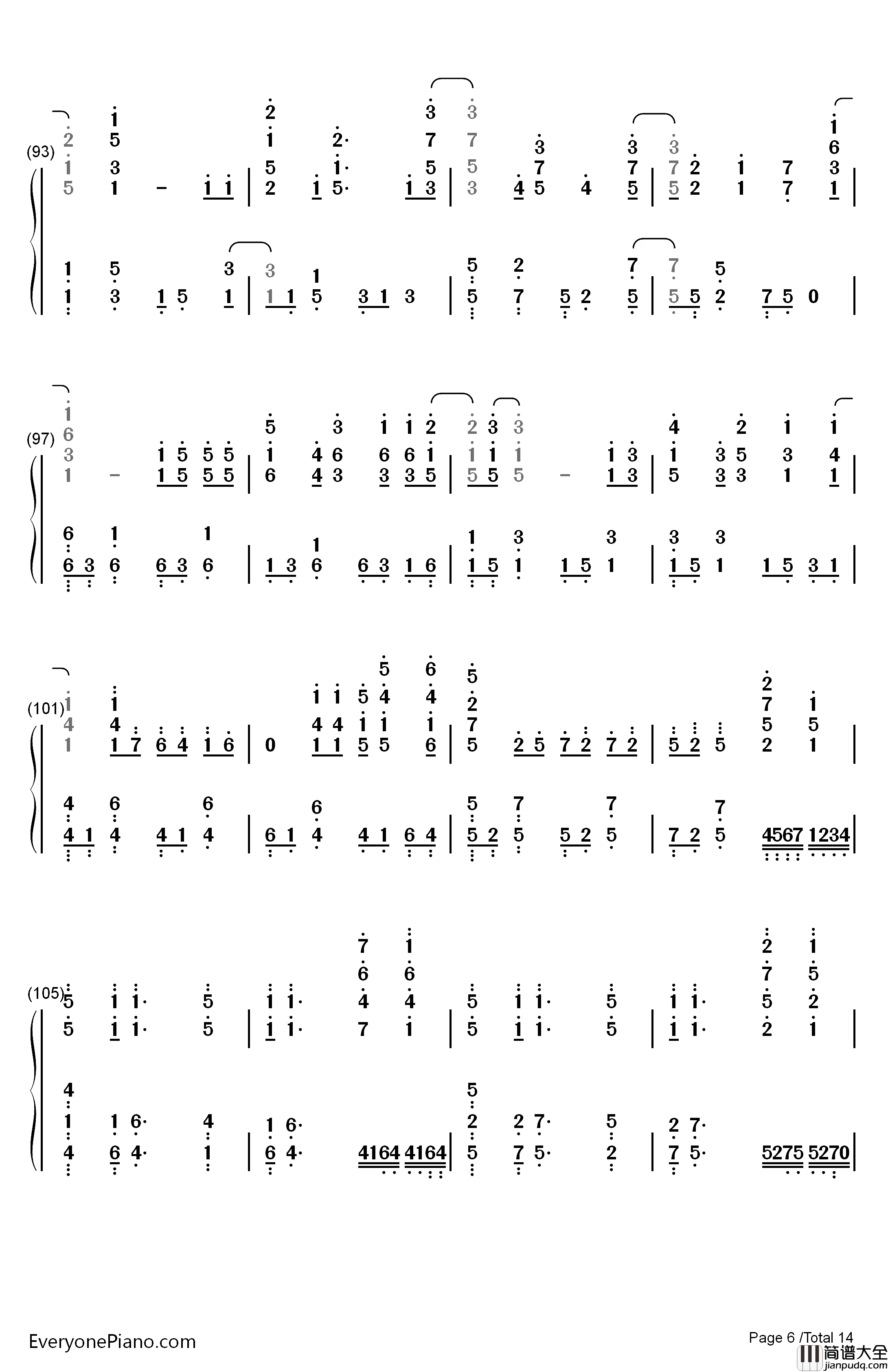 Neo钢琴简谱_数字双手_Roselia