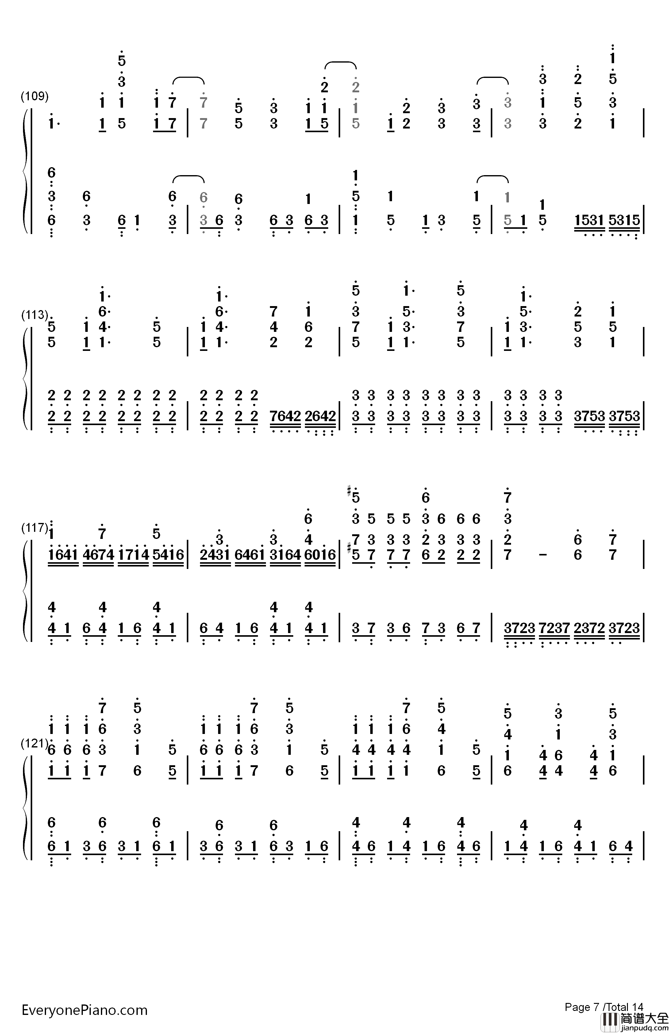 Neo钢琴简谱_数字双手_Roselia