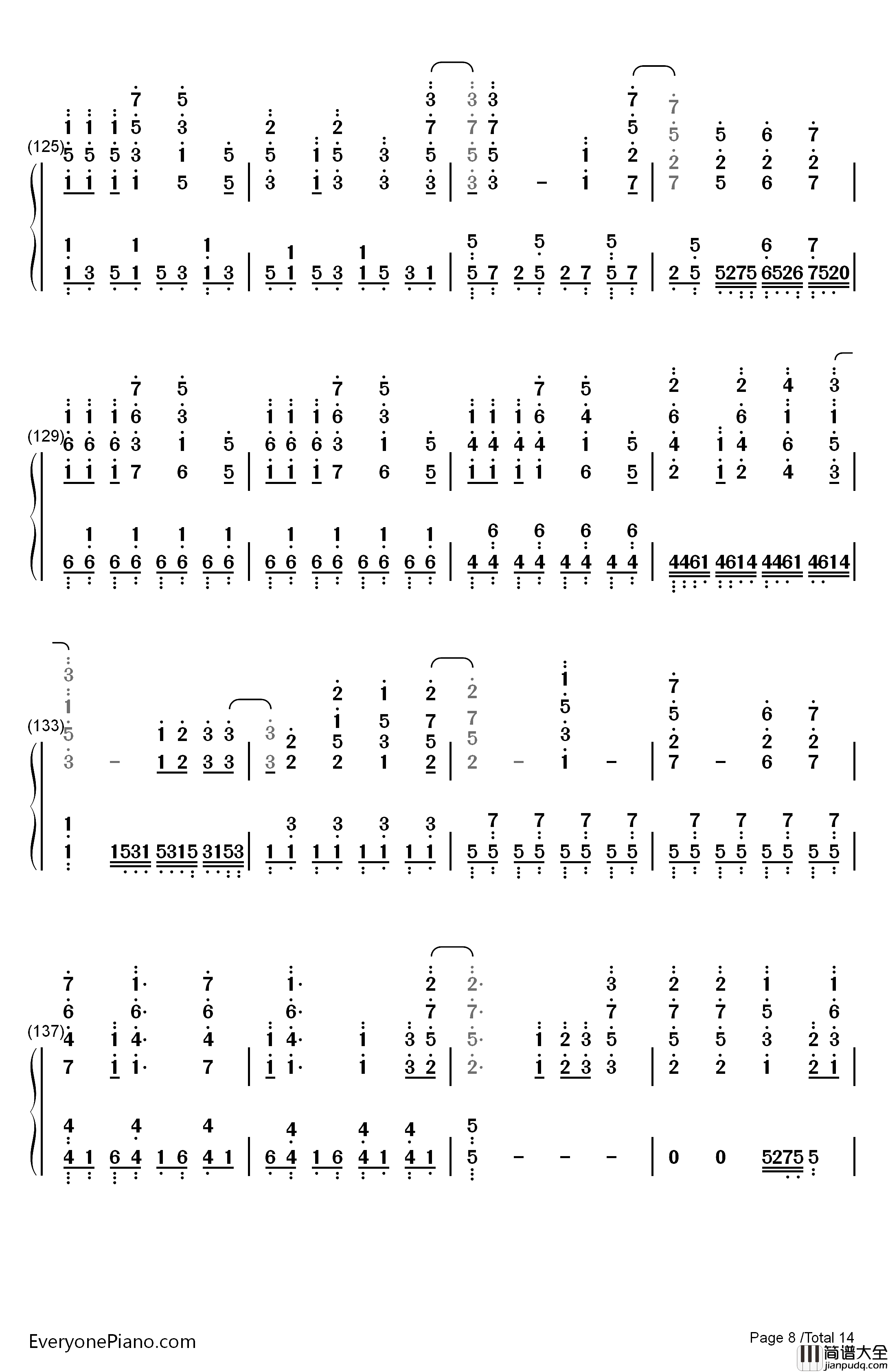 Neo钢琴简谱_数字双手_Roselia
