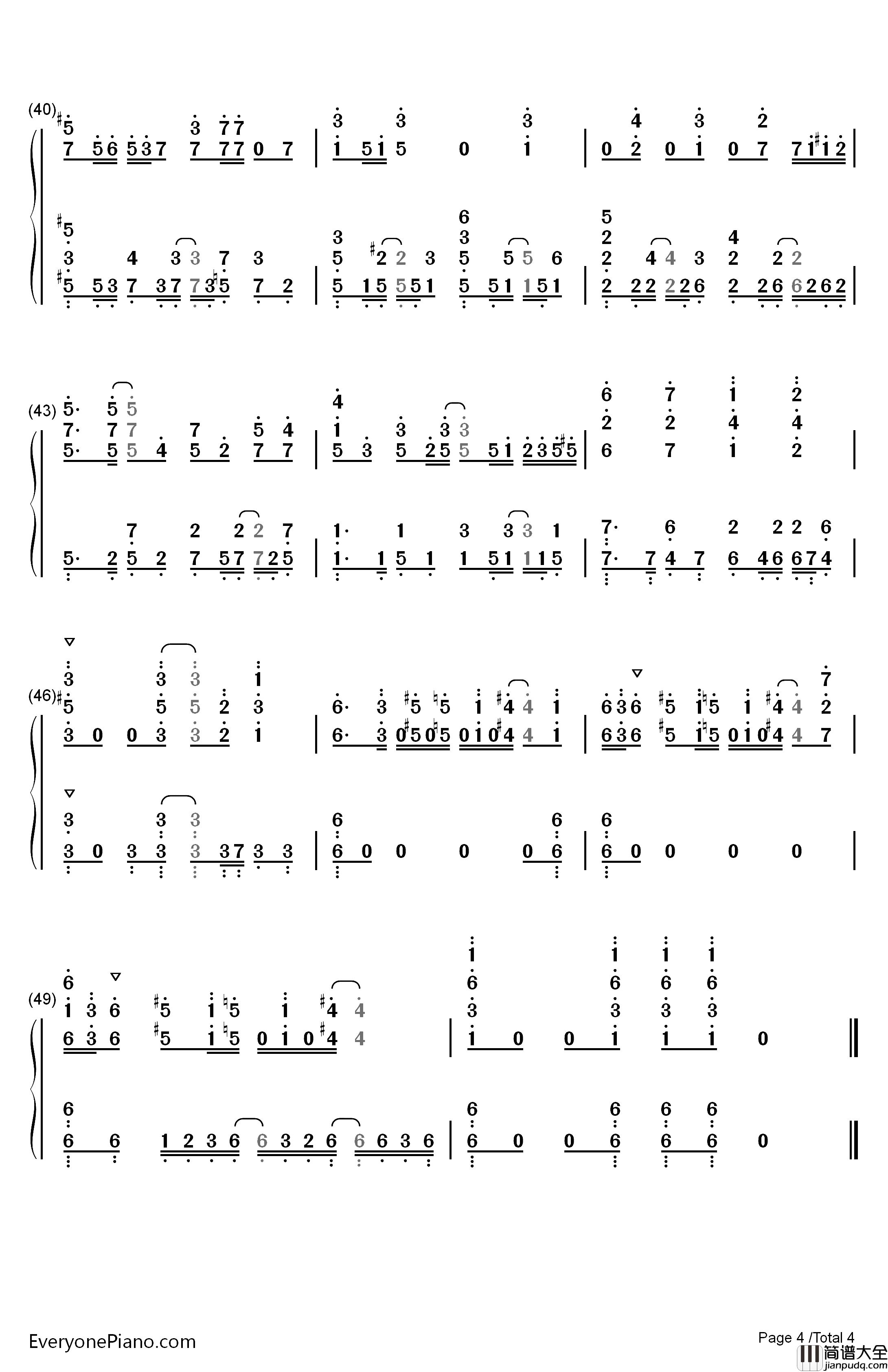 乐园都市钢琴简谱_数字双手_大石昌良