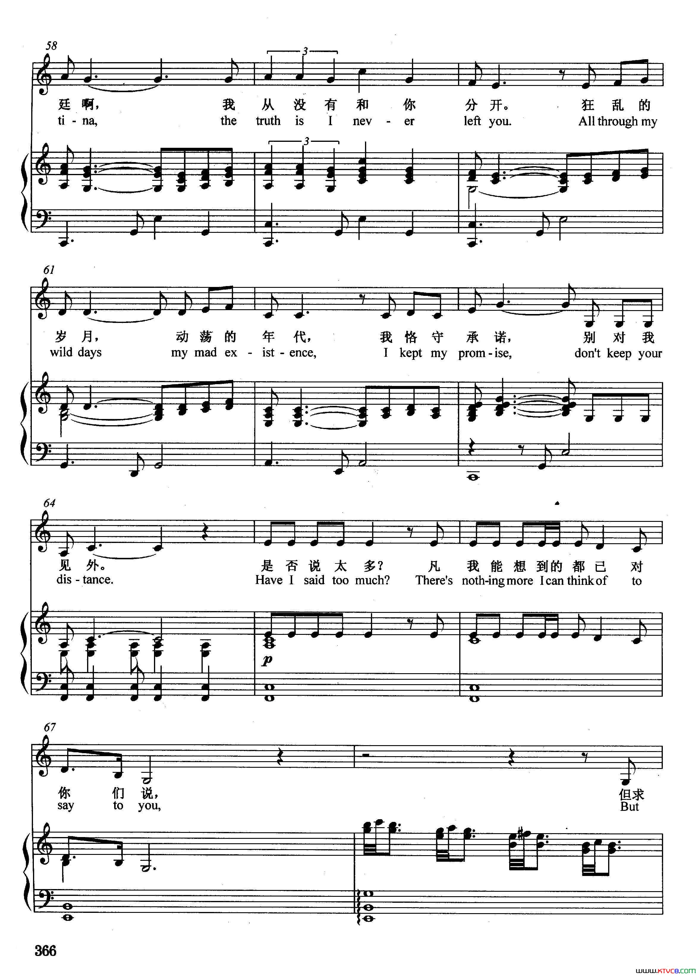 [英]阿根廷，别为我哭泣正谱选自音乐剧_艾薇塔_简谱