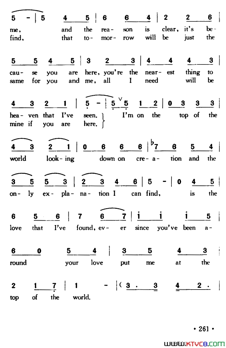 TopOfTheWo_rld世界之巅Top_Of_The_Wo_rld世界之巅简谱
