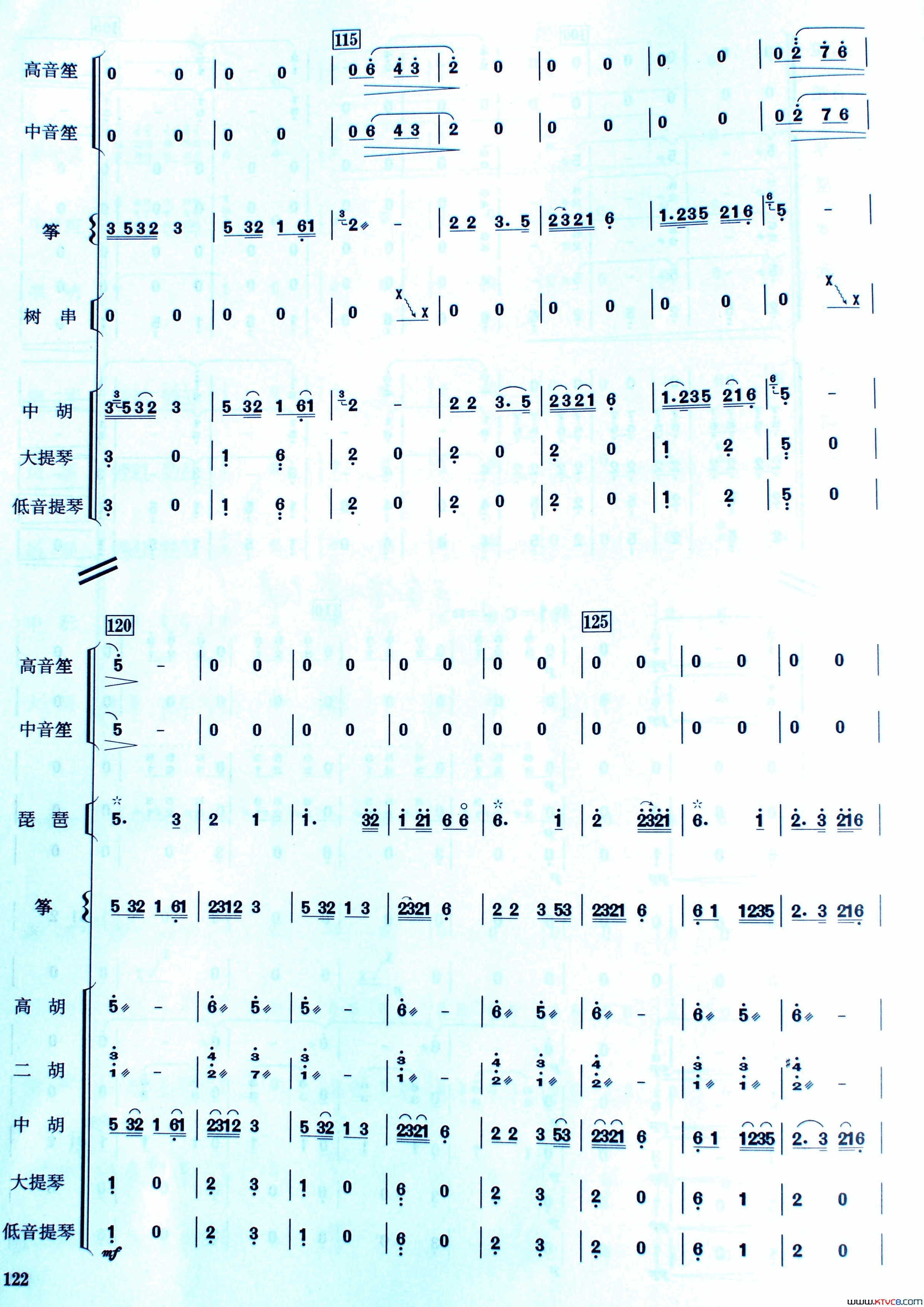 中国电影音乐联奏民乐合奏总谱简谱