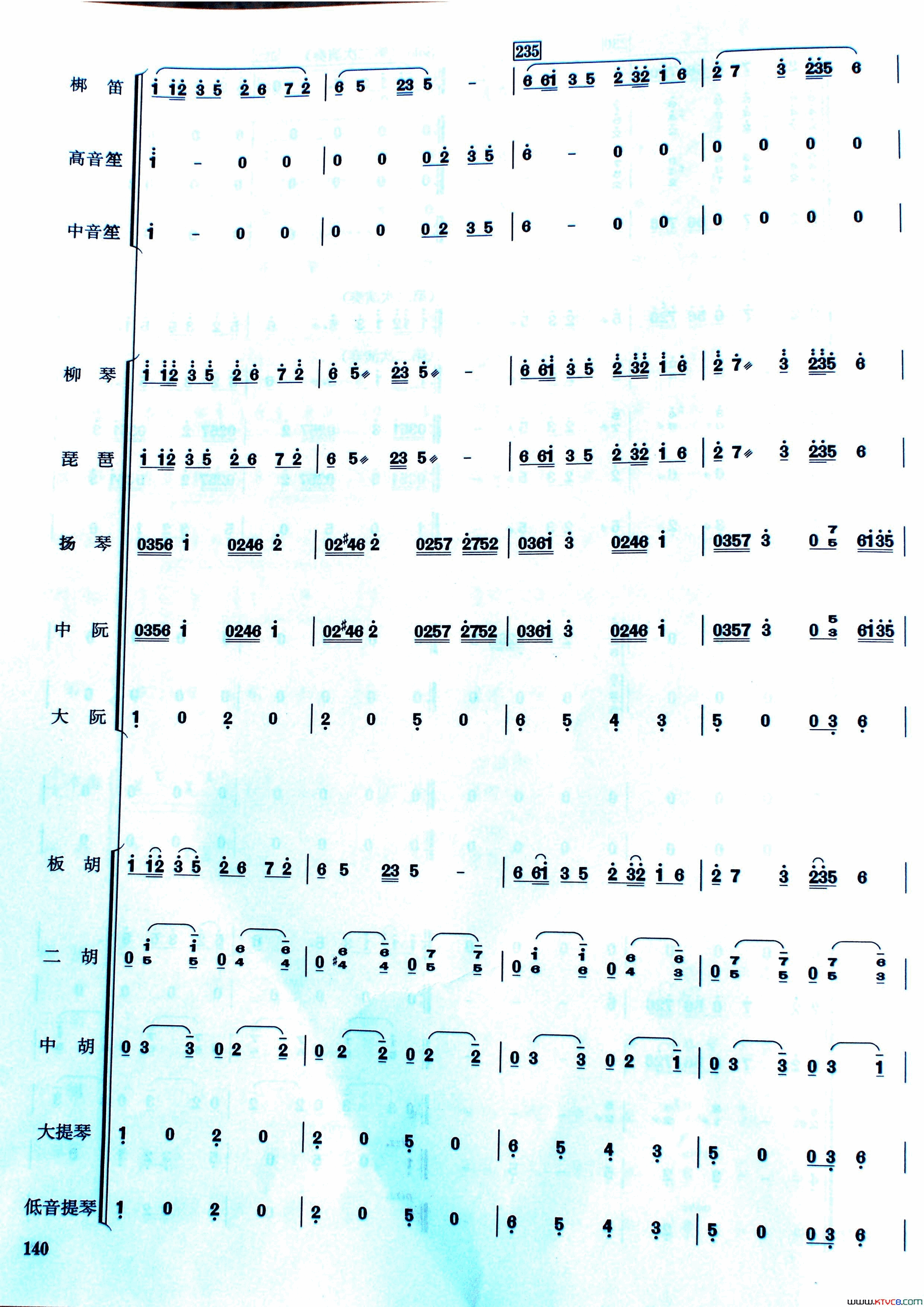 中国电影音乐联奏民乐合奏总谱简谱