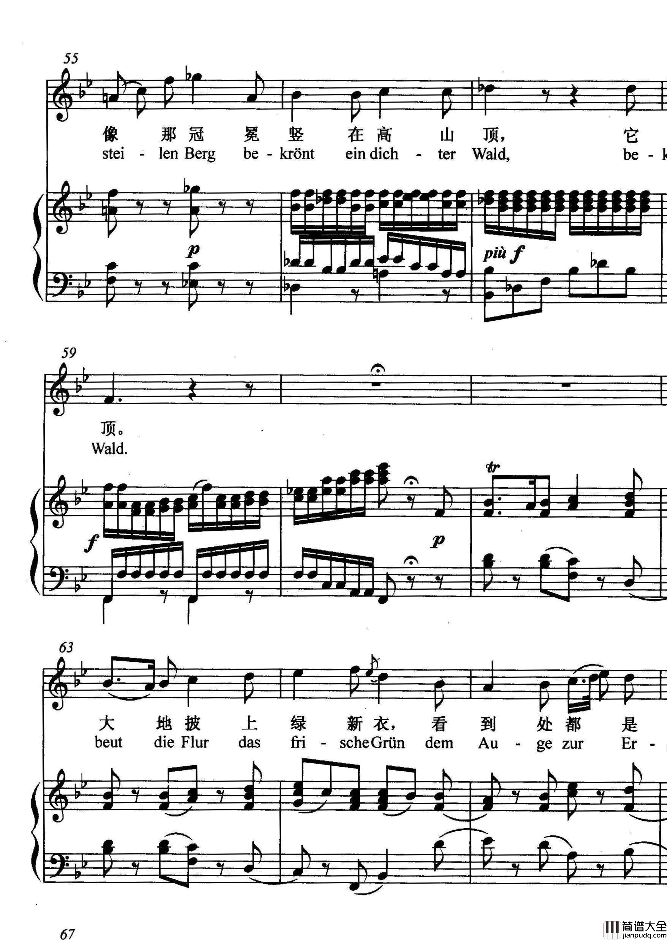 那大地披上绿新衣正谱简谱