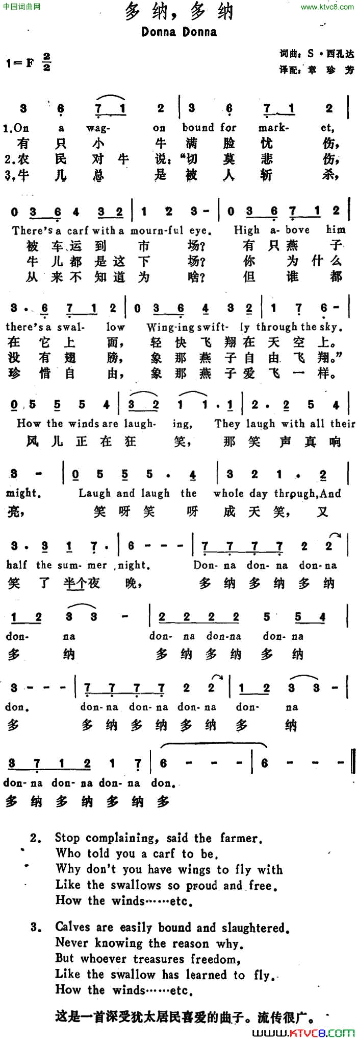 [美]多纳，多纳Donna，Donna[美]多纳，多纳Donna，_Donna简谱