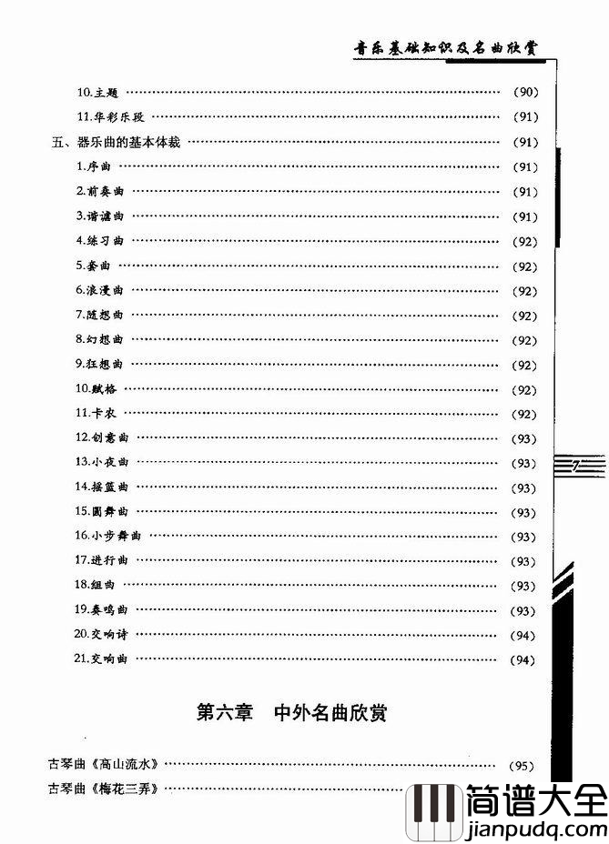 音乐基础知识及名曲欣赏目录1_60简谱