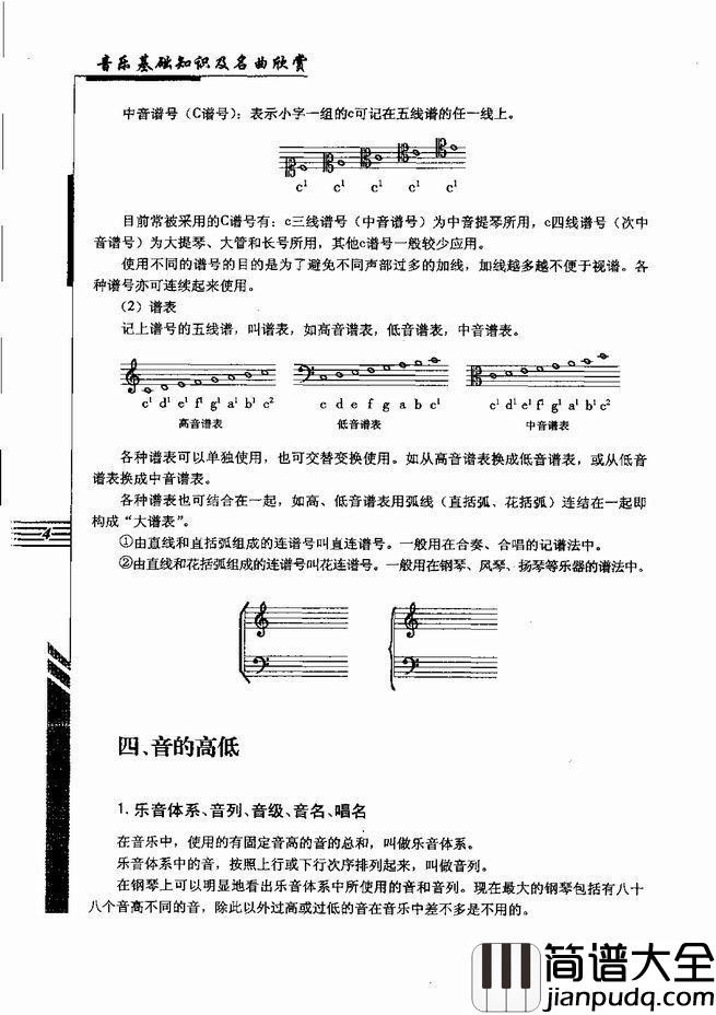 音乐基础知识及名曲欣赏目录1_60简谱
