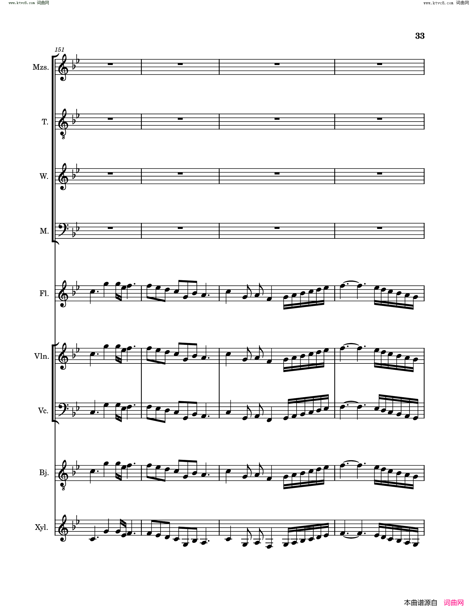 琵琶行pi_pa_xing_song_Poem_and_music_sheet简谱