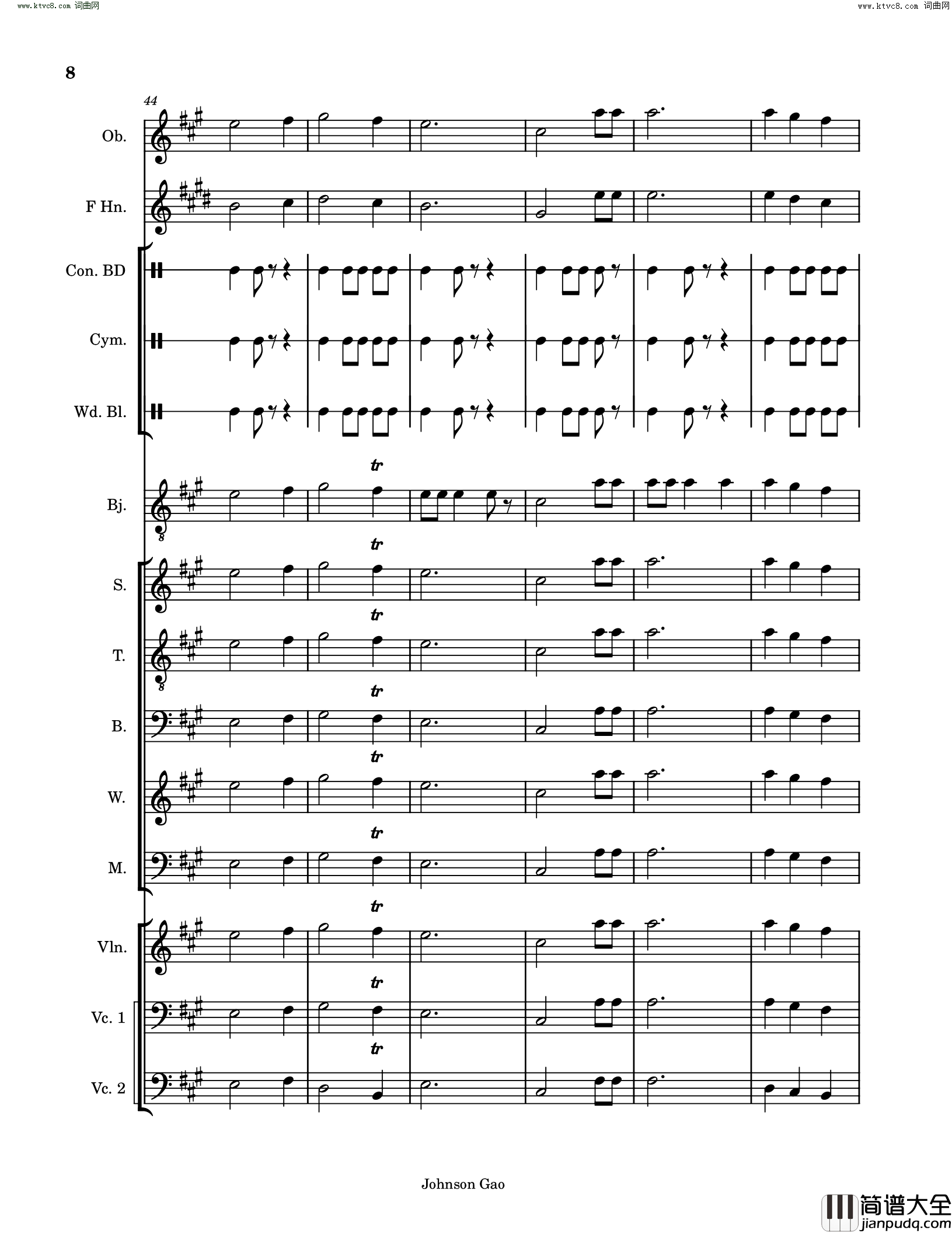 大风歌简谱_Johnson_Gao曲谱