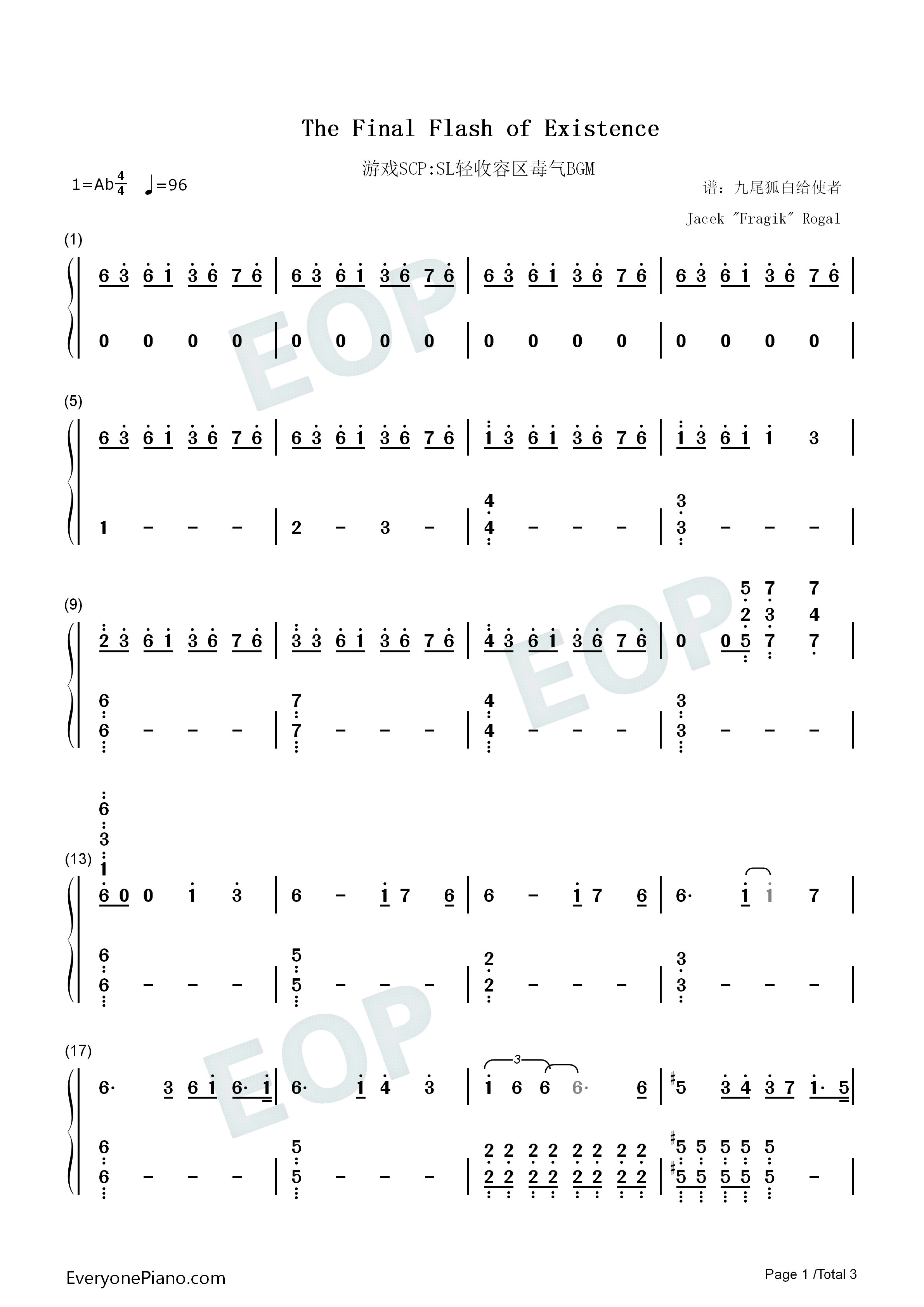 The_Final_Flash_of_Existence钢琴简谱_Jacek_Fragik_Rogal演唱