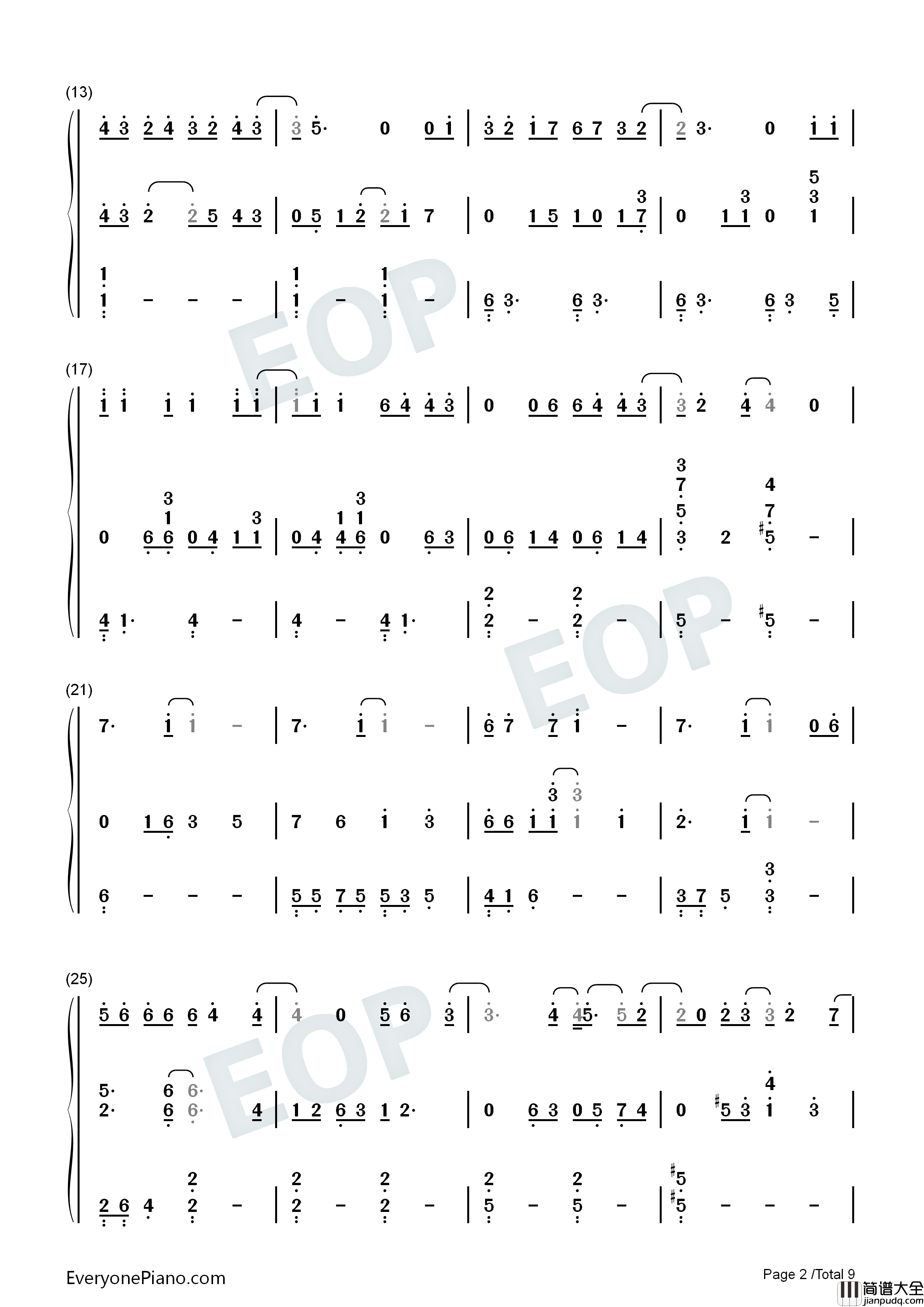 Forever_Young钢琴简谱_陶喆_袁娅维演唱